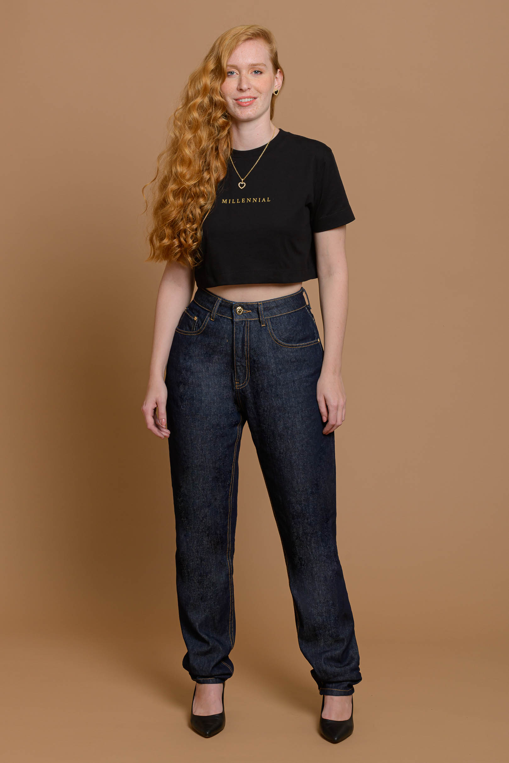 Calça Mom Blue Jeans 1980