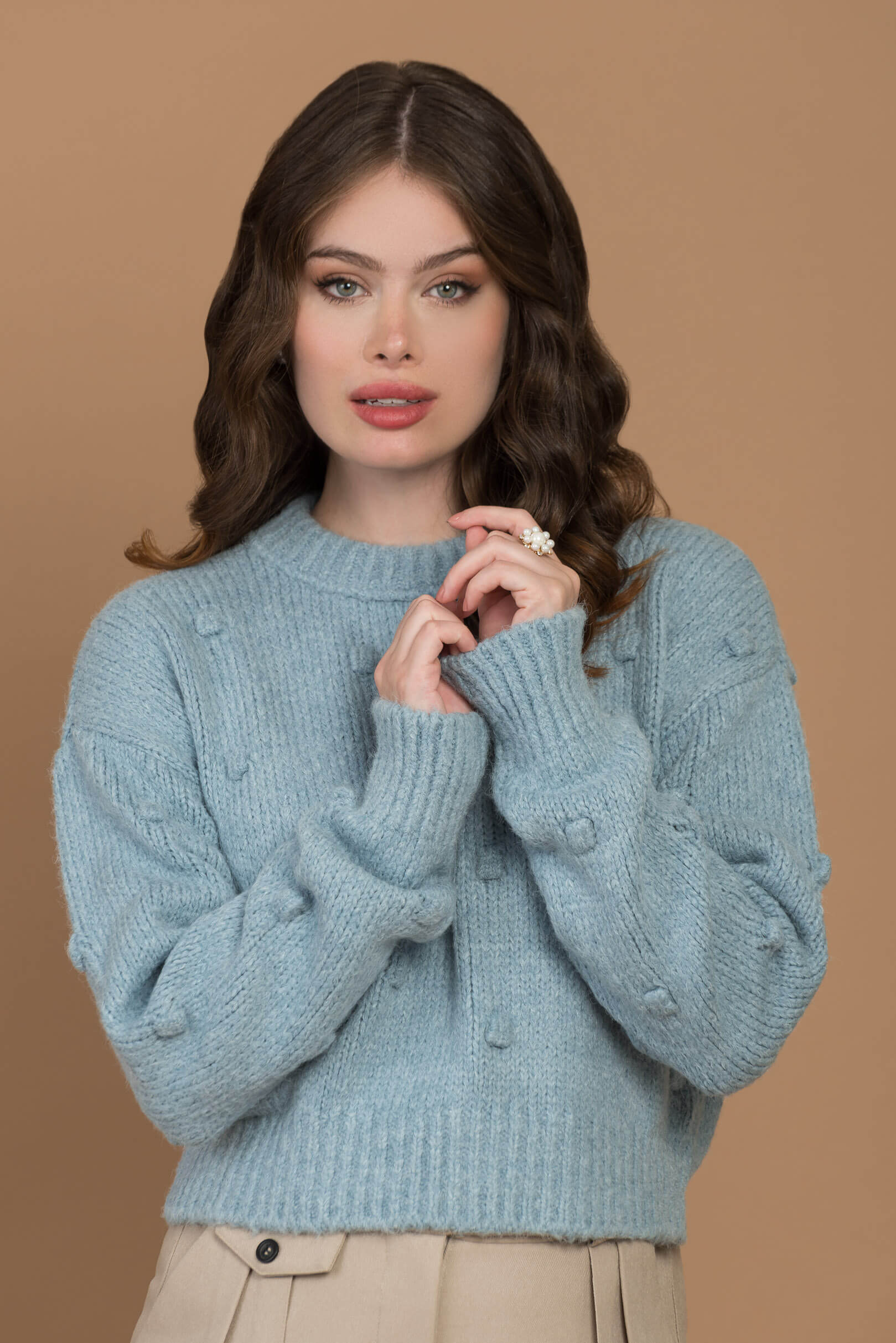 Suéter Pompom Celeste