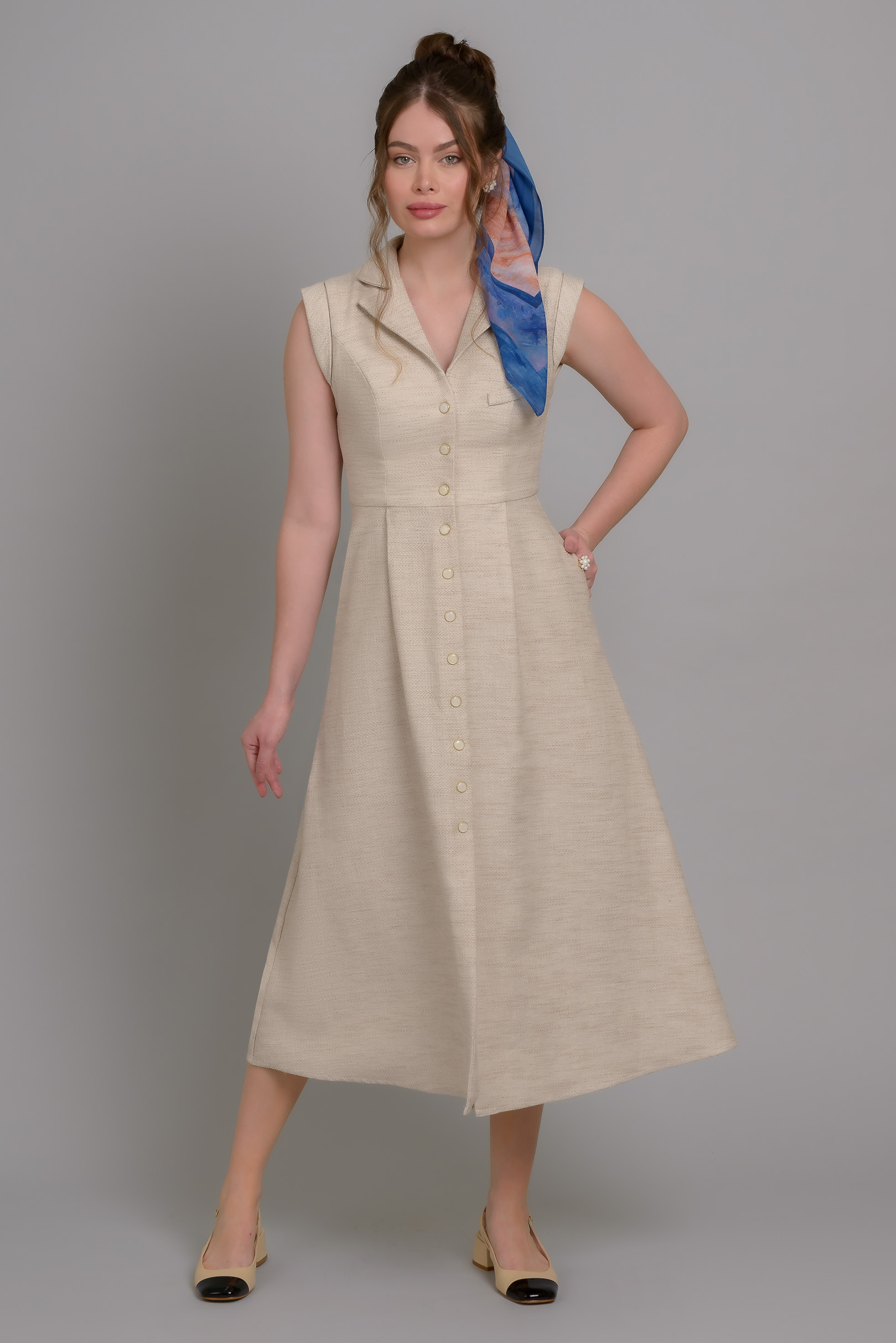 Vestido Alfaiataria Relíquia Beige