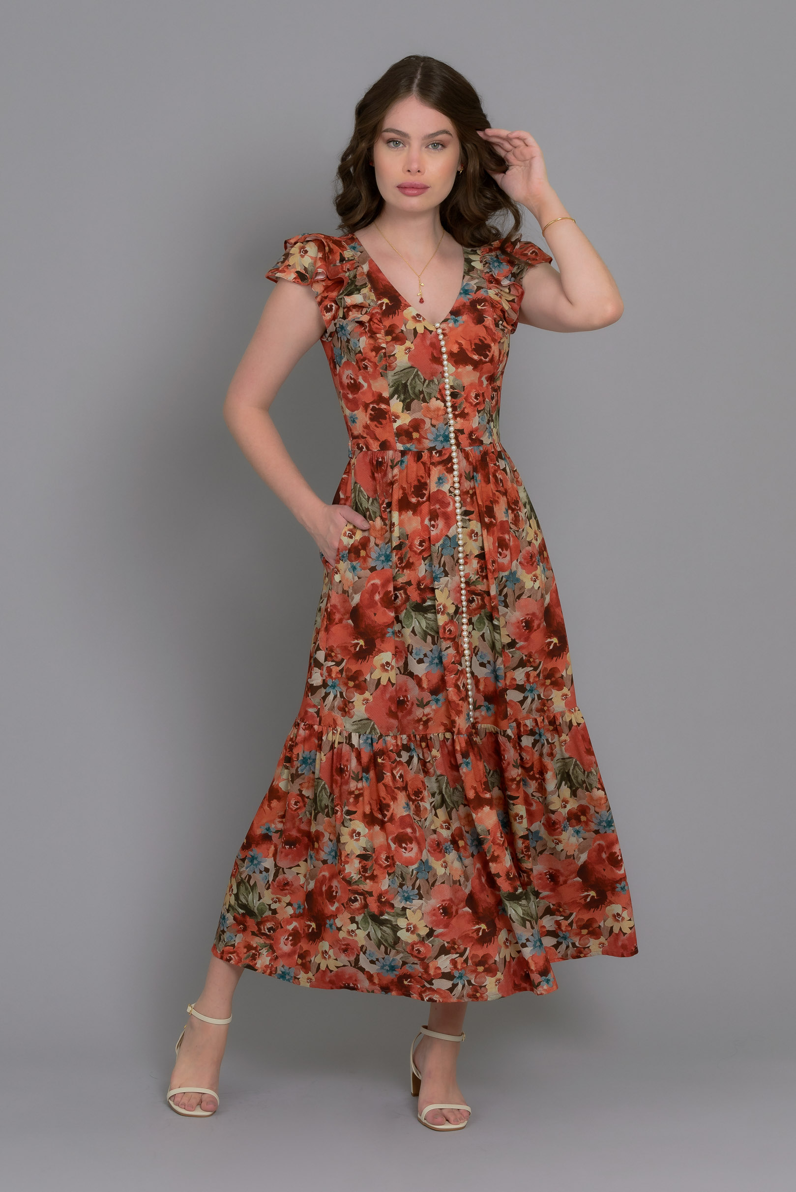 Vestido Supermidi Flor de Monet