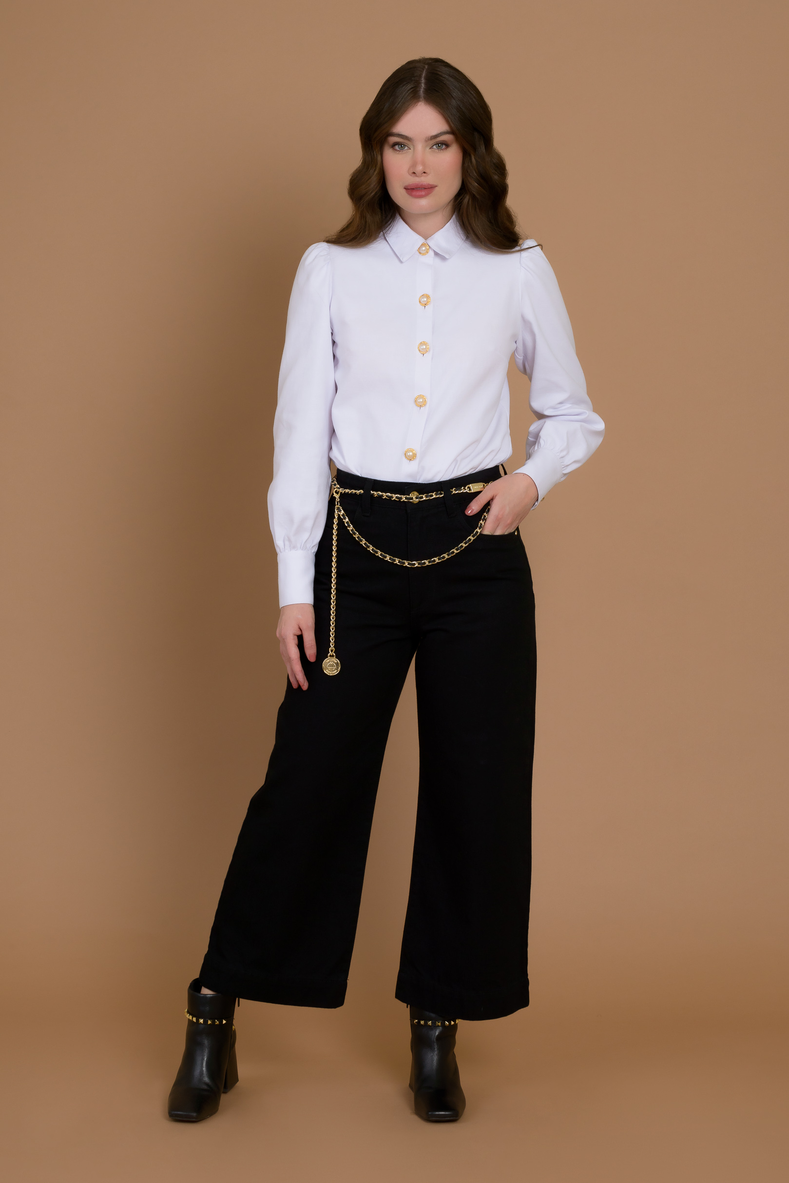 Calça Pantacourt Black Jeans