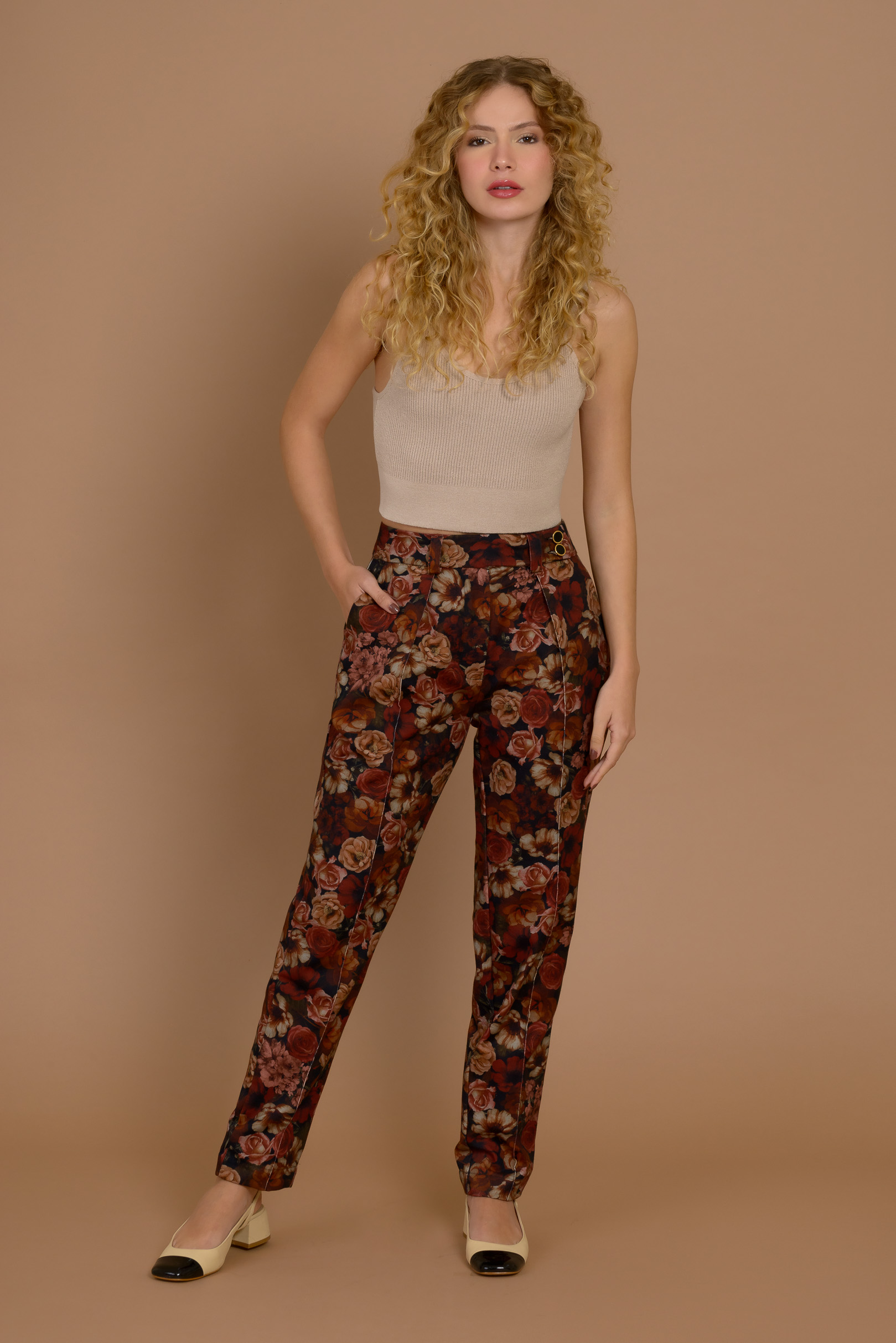 Calça Alfaiataria Céline Bag Floral