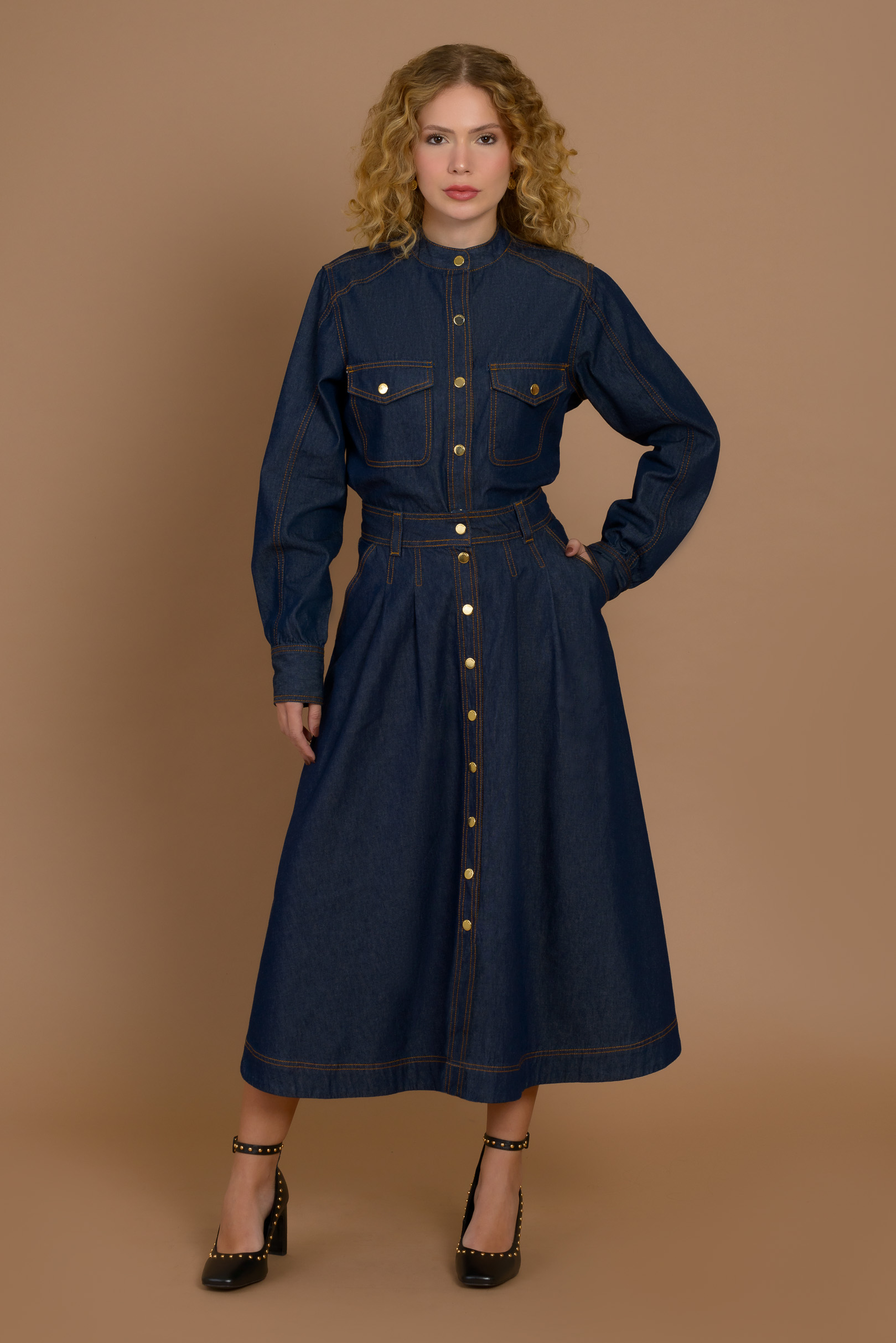 Saia Midi Vanguard Blue Jeans