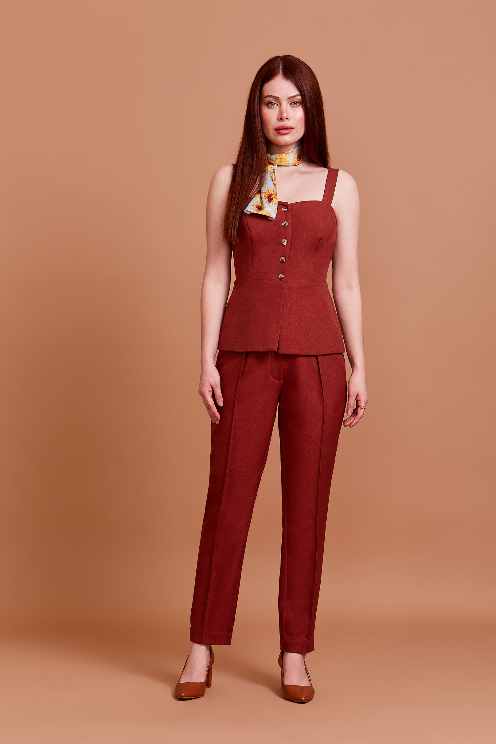 Calça Alfaiataria Céline Coffee