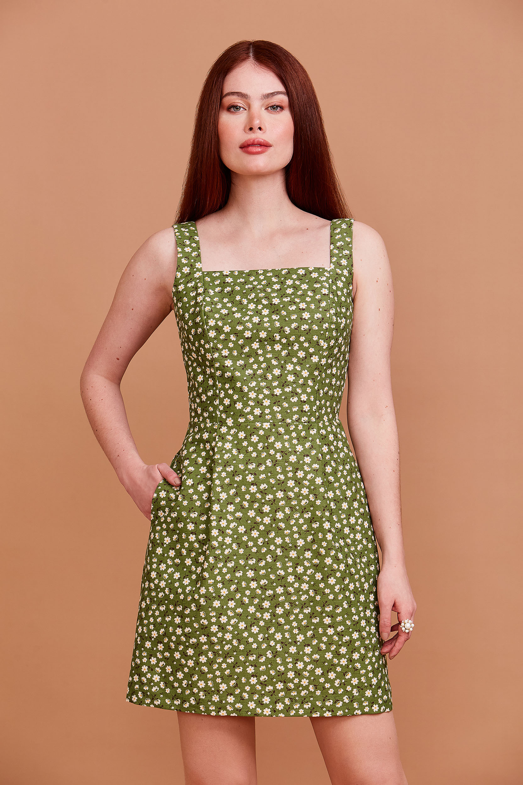 Vestido Curto Voyage Floral Pistache