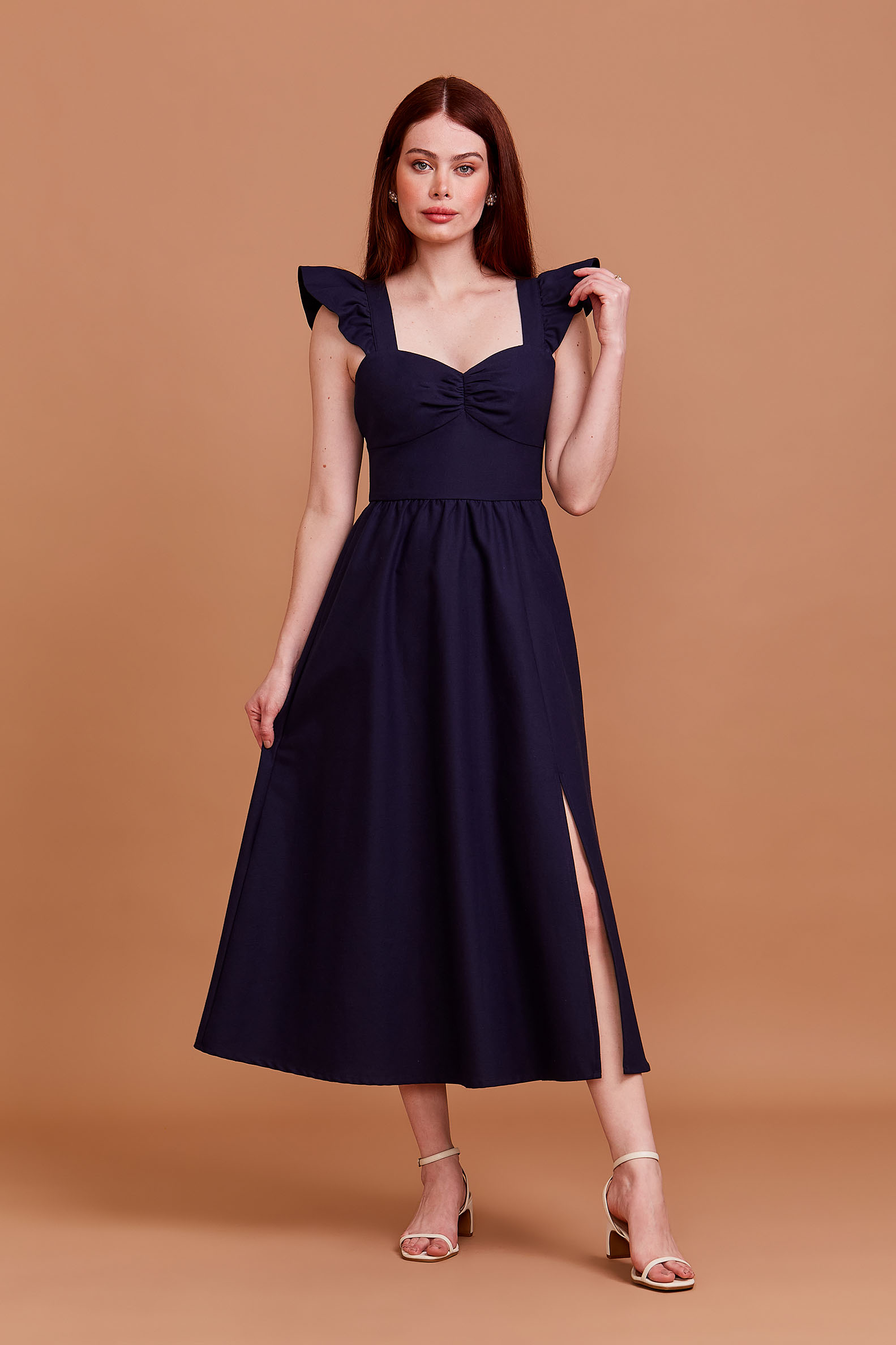 Vestido Supermidi Clarissa Blue Marine