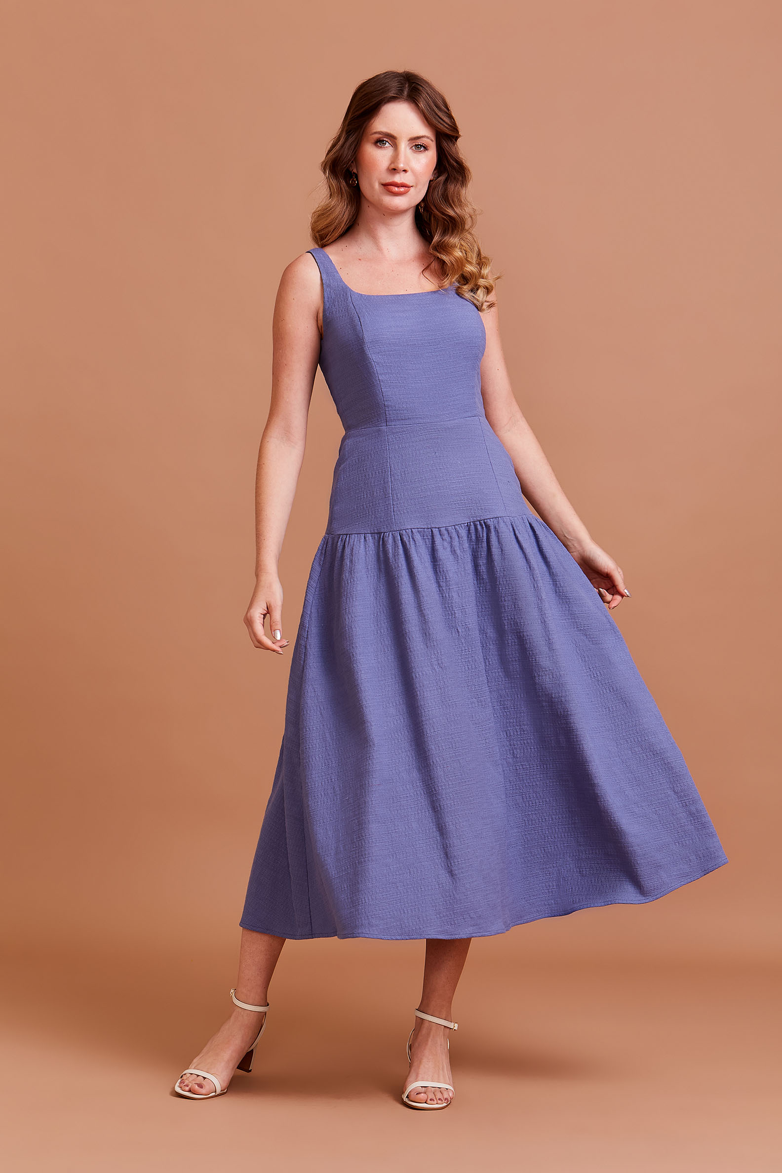 Vestido Drop Waist Bromélia Bluebell