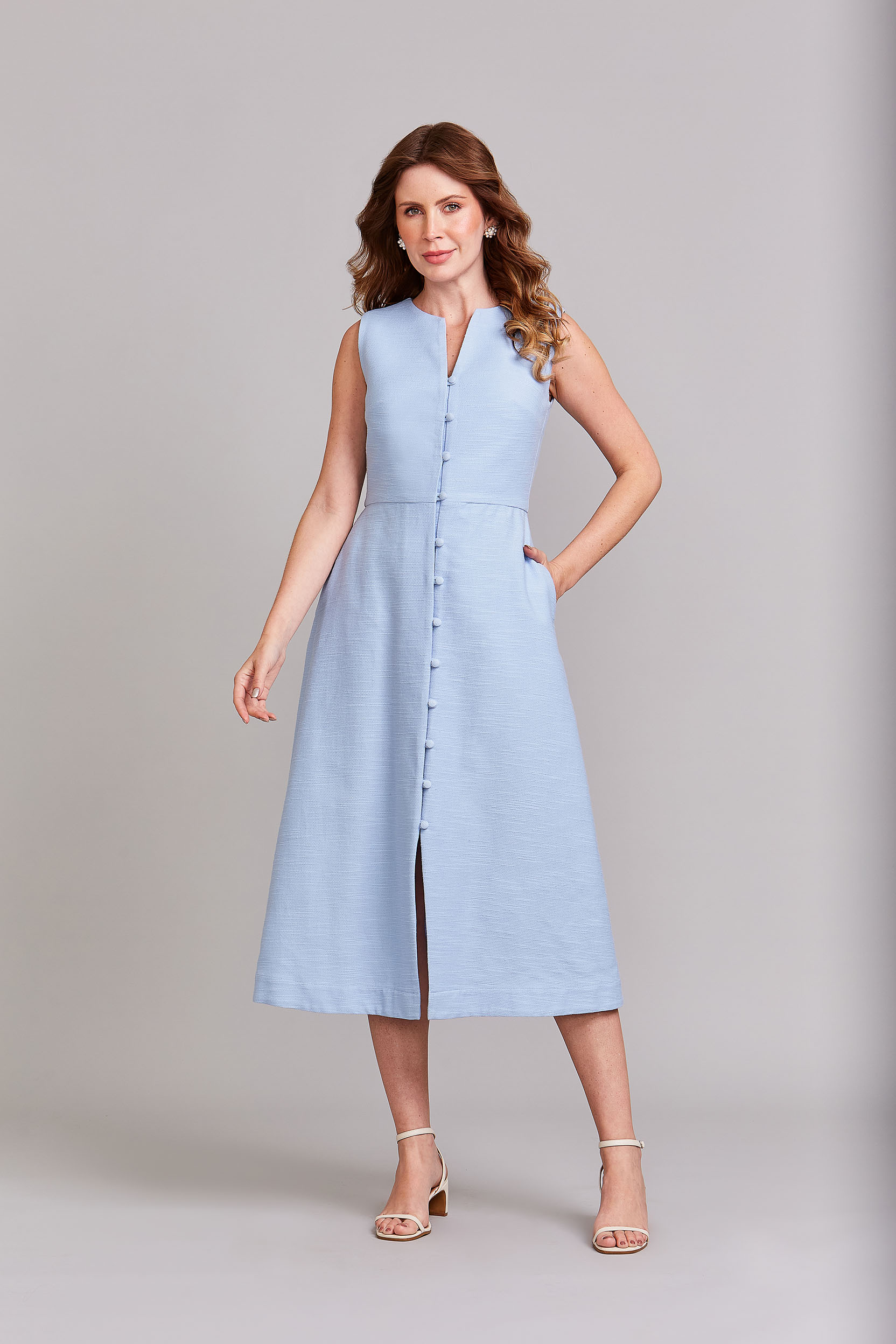 Vestido Com Cinto Chardonnay Serenity