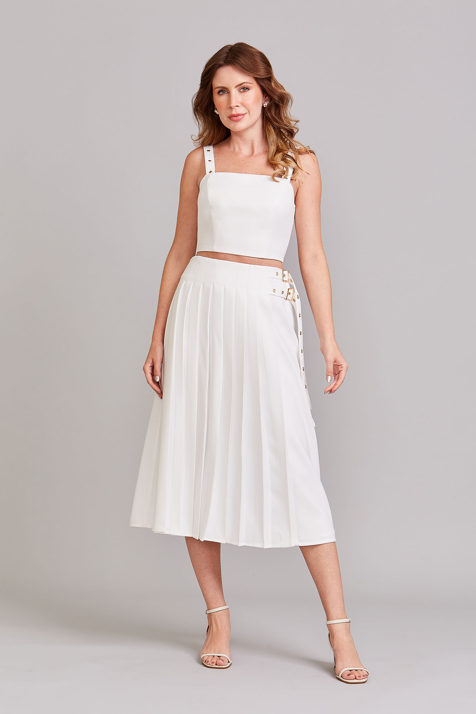 Saia Midi Íris Off White