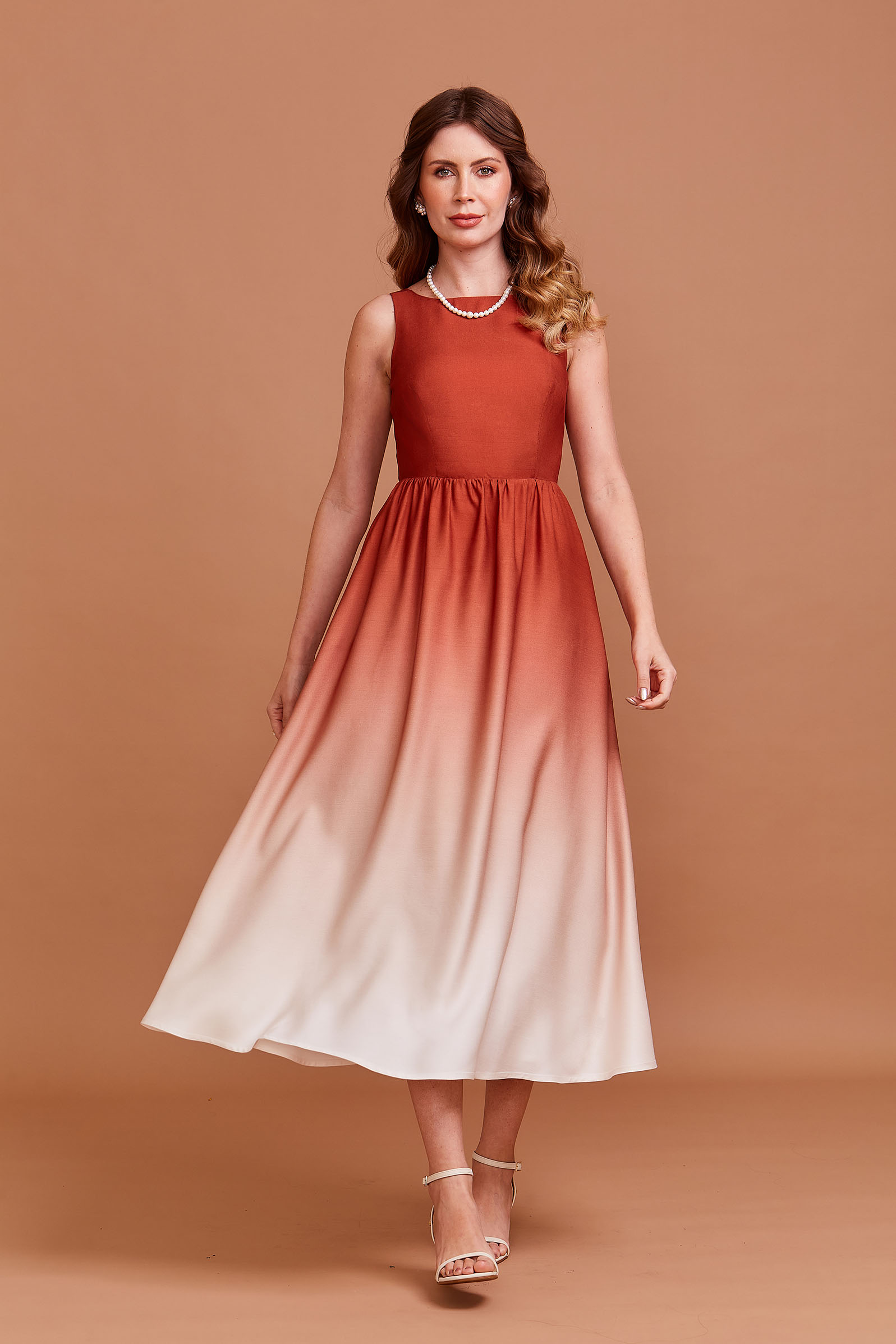 Vestido Midi Aurora Bourbon