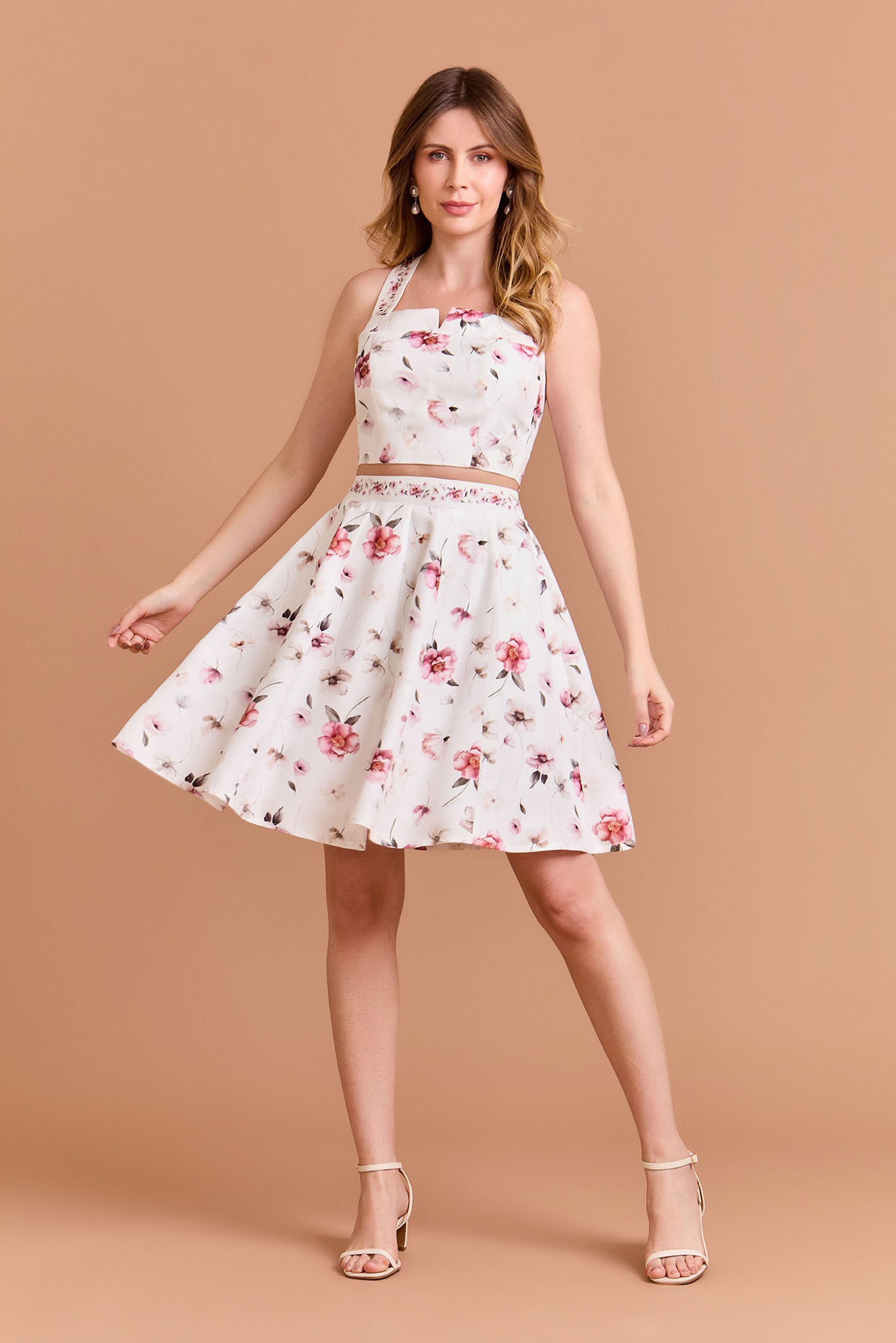 Saia Melissa Floral Aquarela