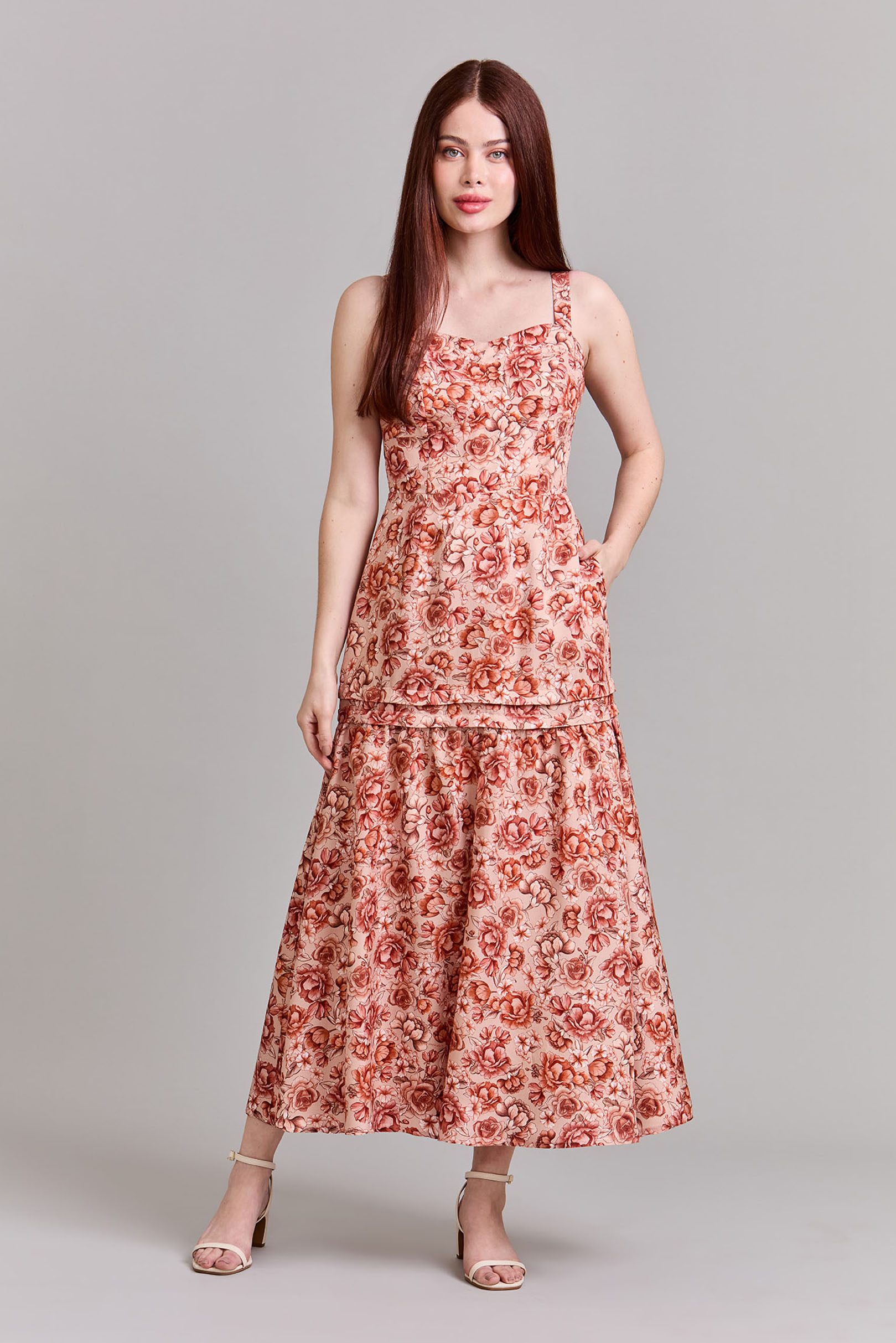 週末10%OFF mame 20PS Flower Printed Dress Vestido Supermidi Jasmine Floral Peônias