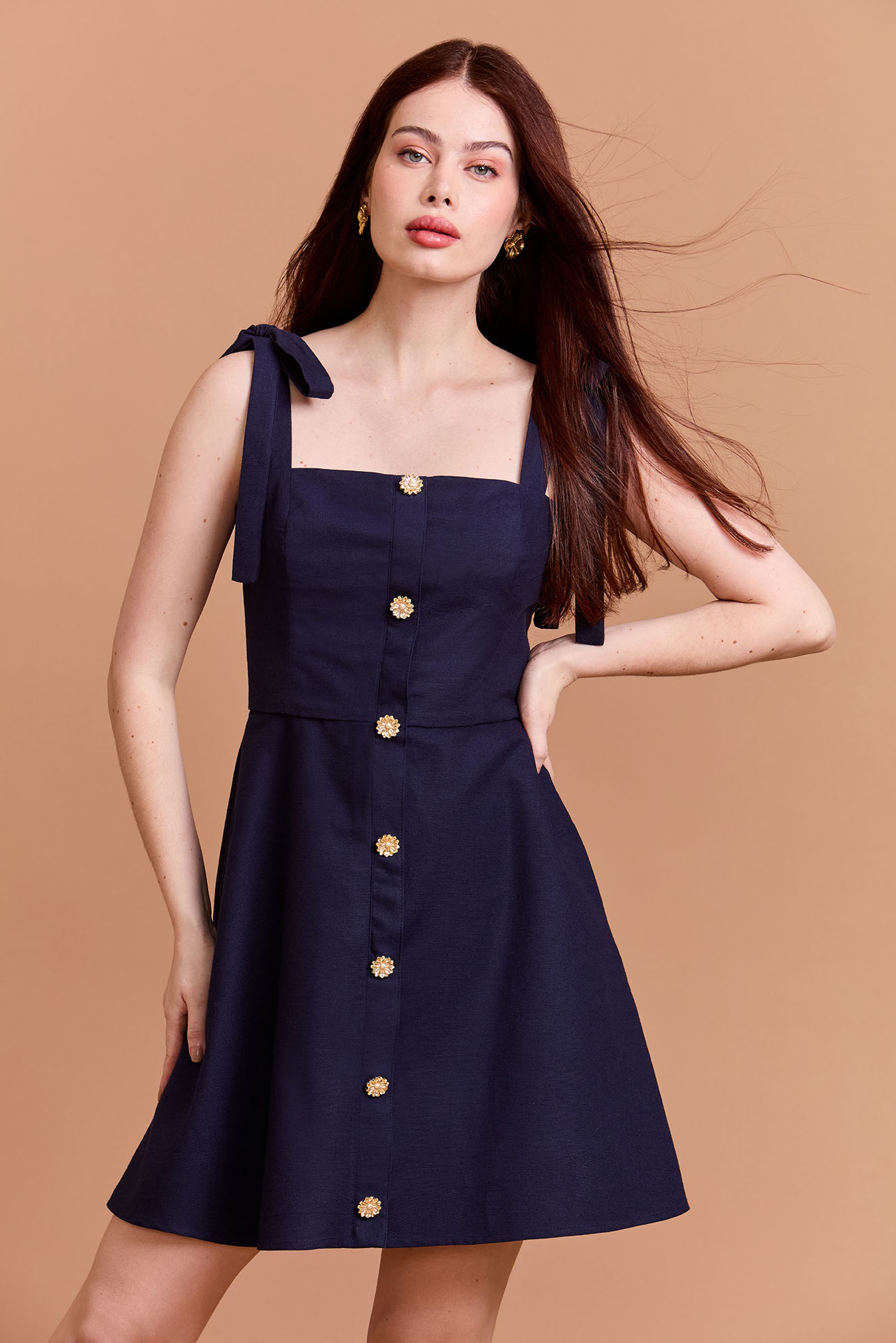 Vestido Curto Bem-Me-Quer Blue Marine