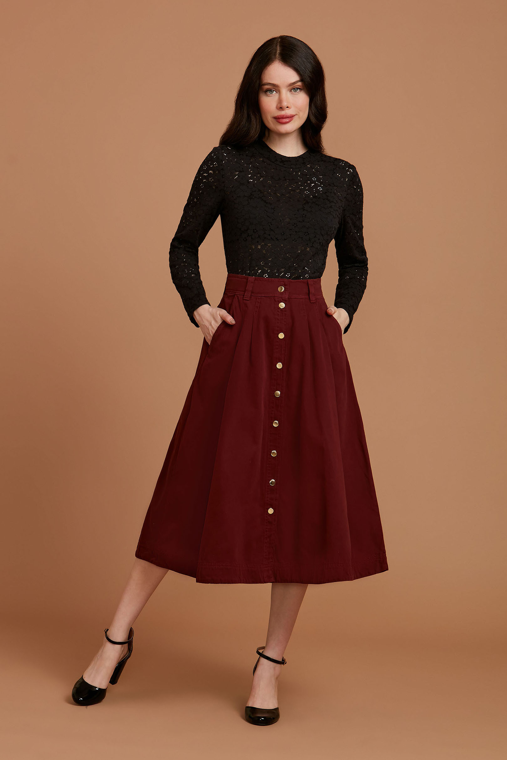 Saia Midi Vanguard Cherry Jeans