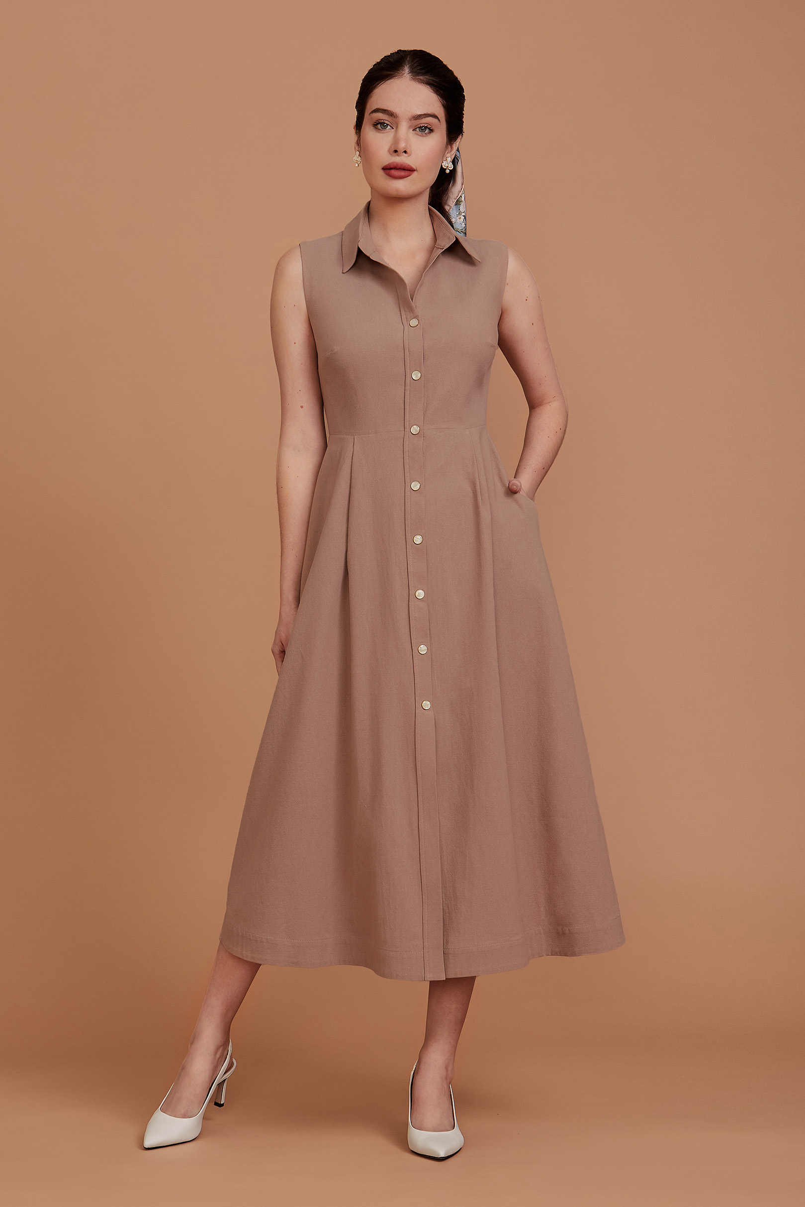 Vestido Supermidi Emily Beige