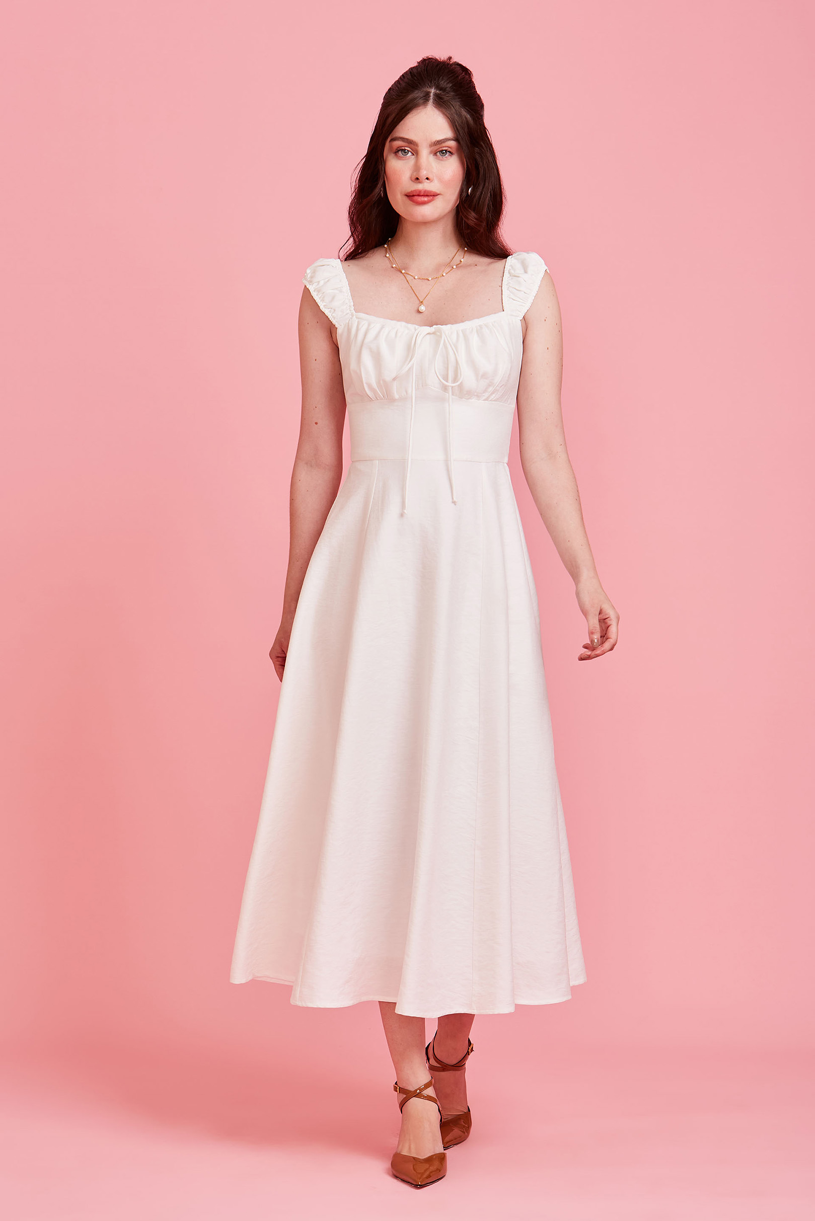Vestido Supermidi Violette Off White