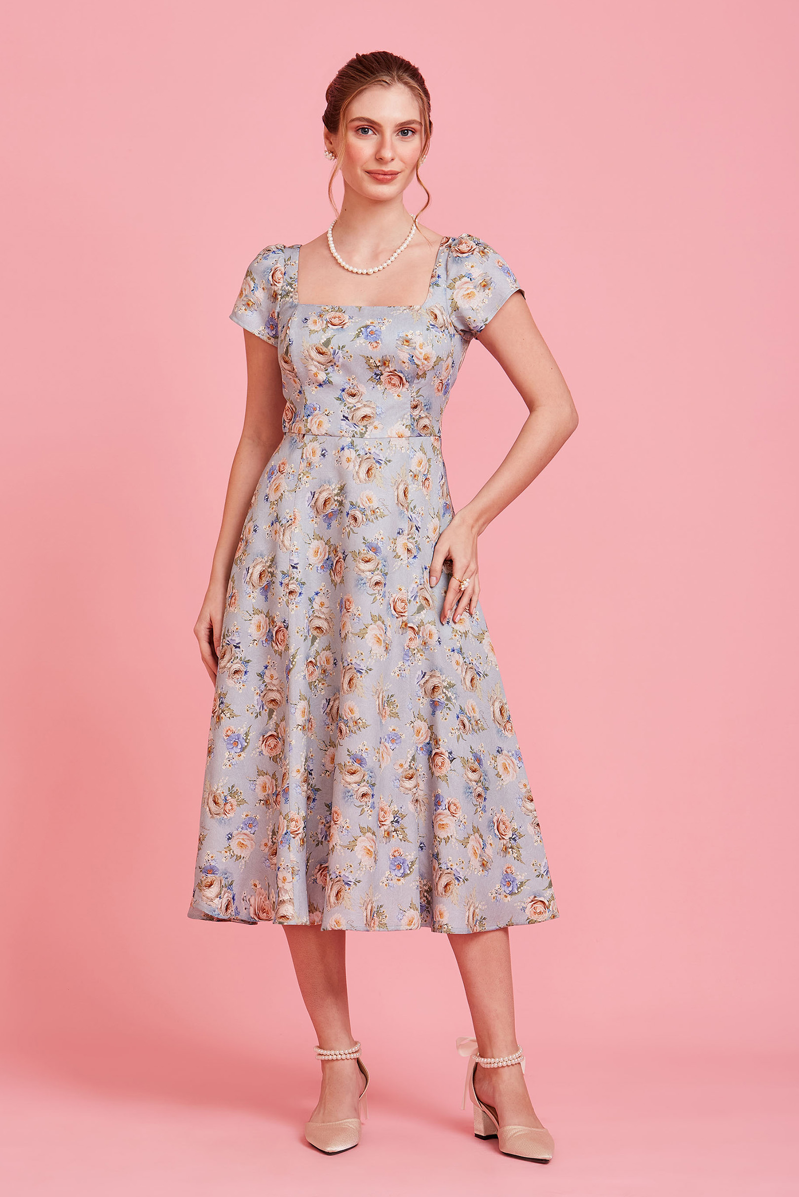 Vestido Midi Elena Floral Sonata