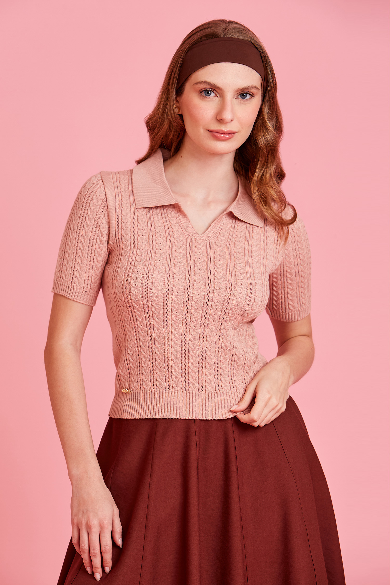 Blusa Polo Maya Rosê