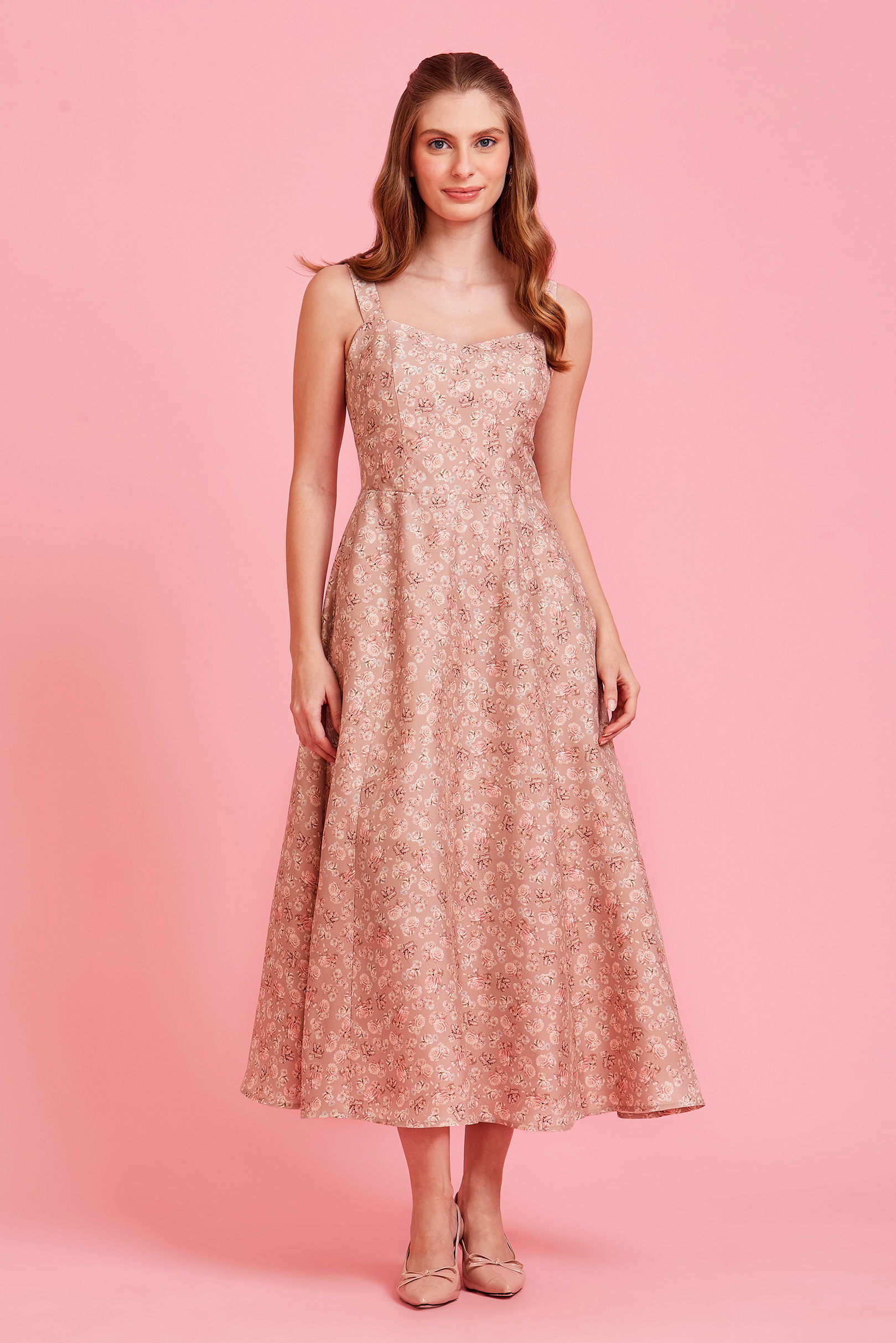 Vestido Supermidi Classy Floral Sapatilha