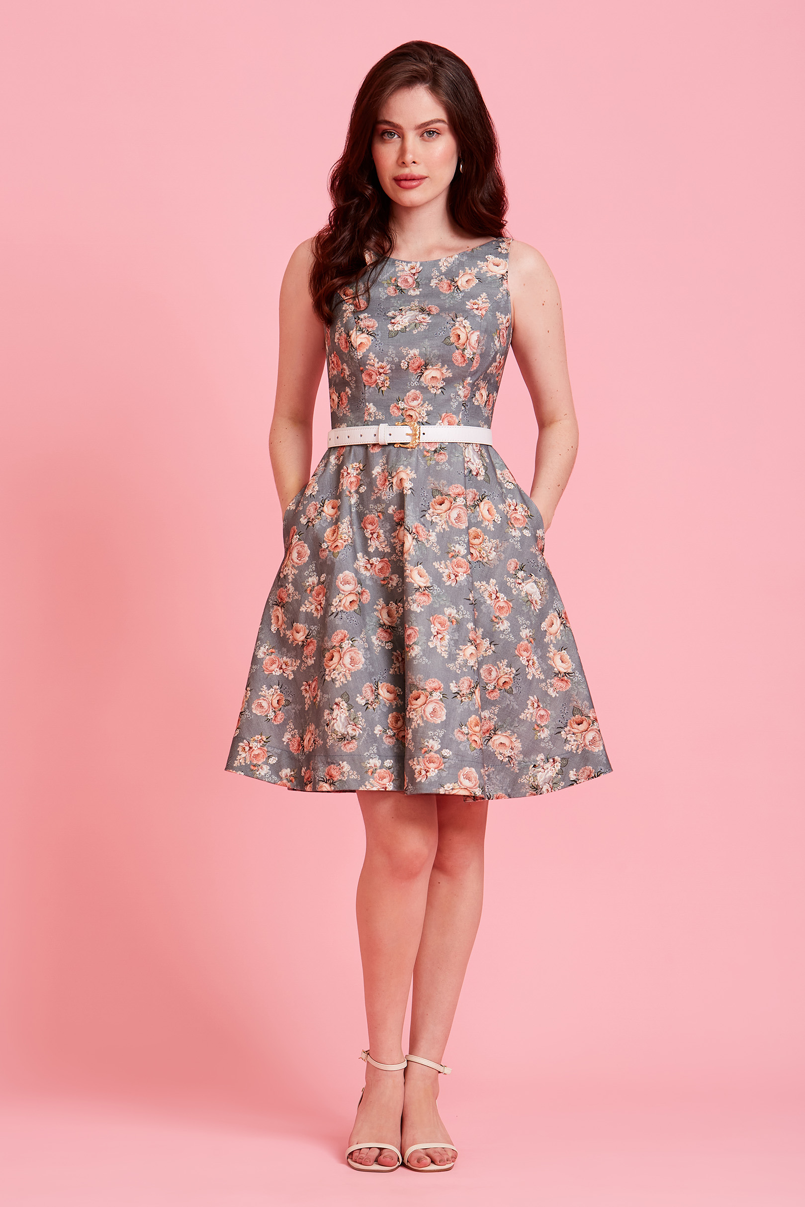 Vestido Curto Cordélia Floral Lago dos Cisnes