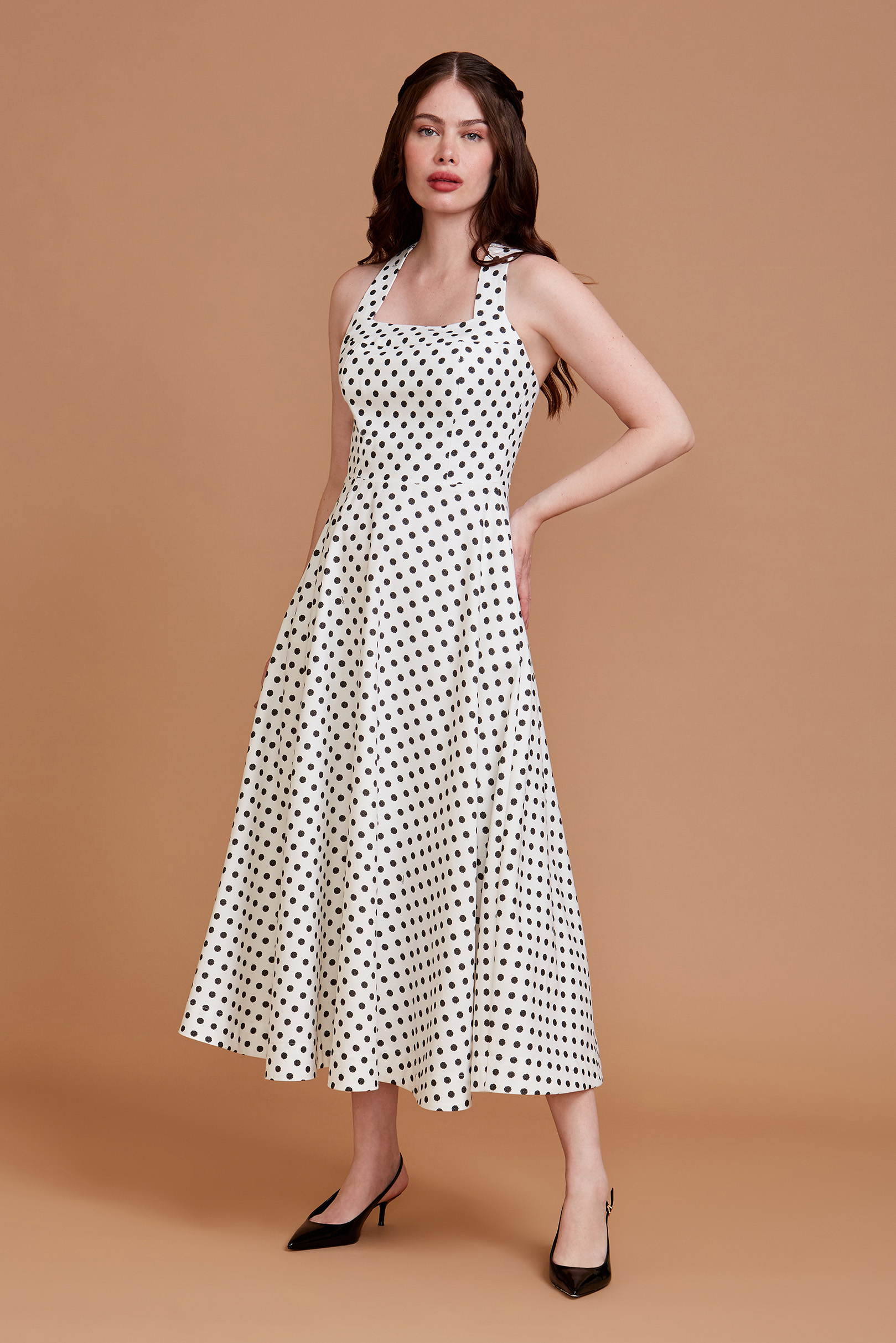 Vestido Liz Camélia Poá White