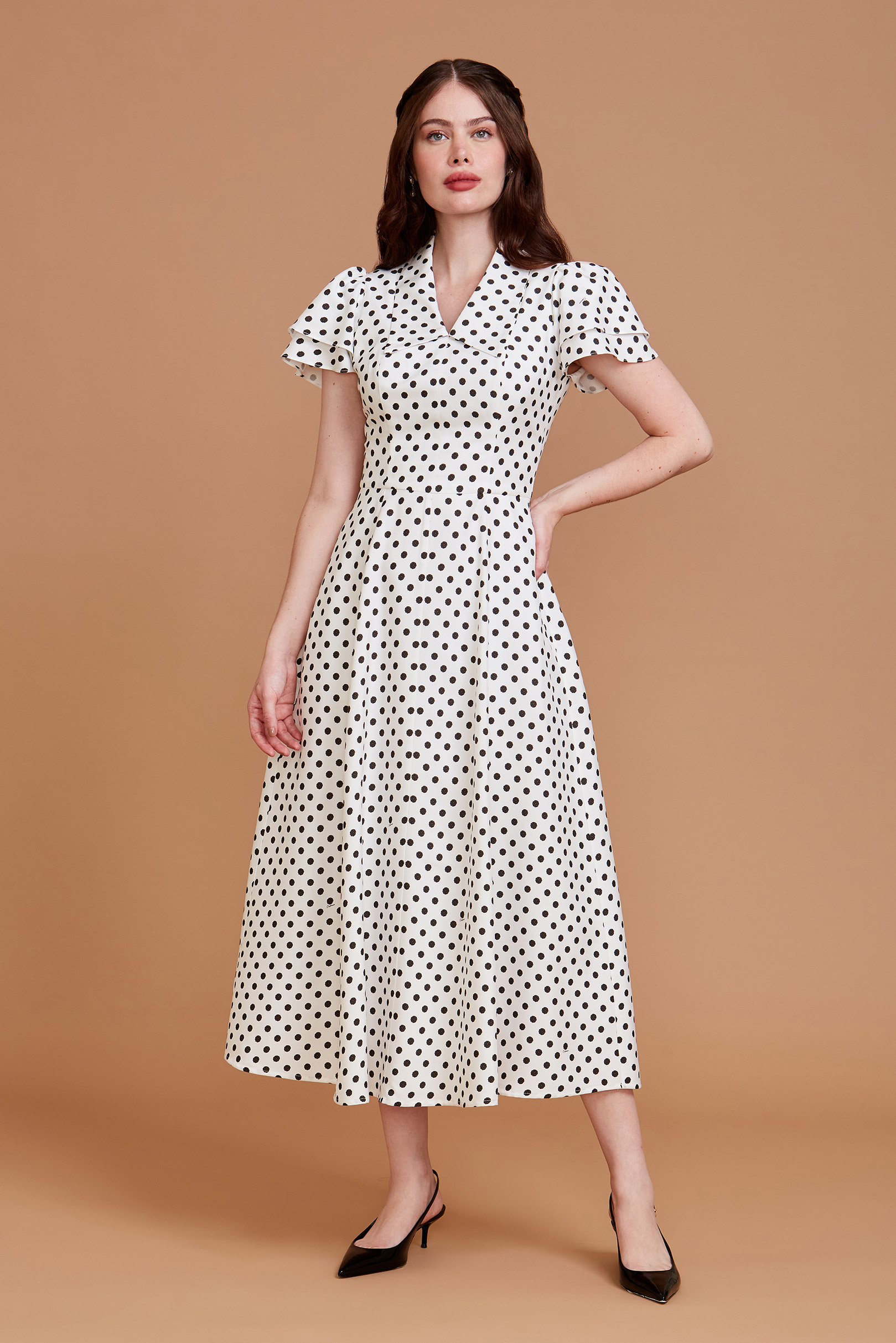 Vestido Supermidi Kate Camélia Poá White