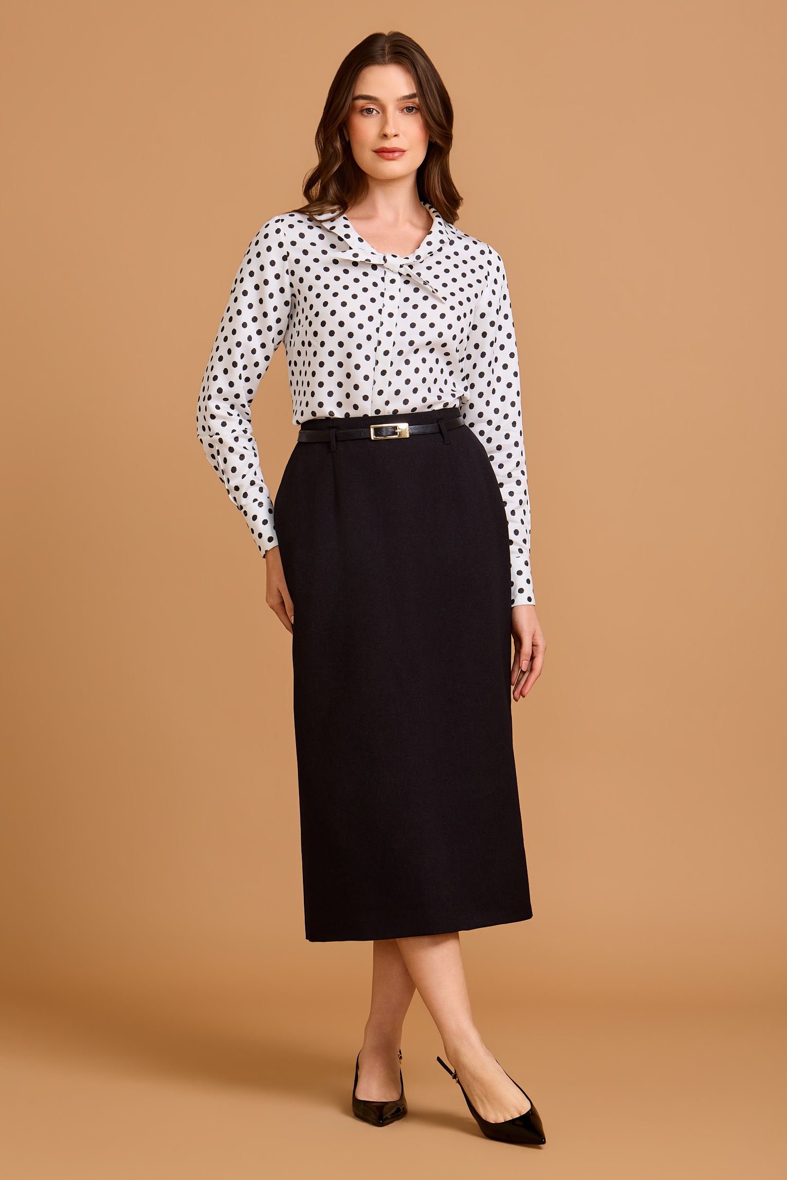 Saia Lápis Midi Timeless Black