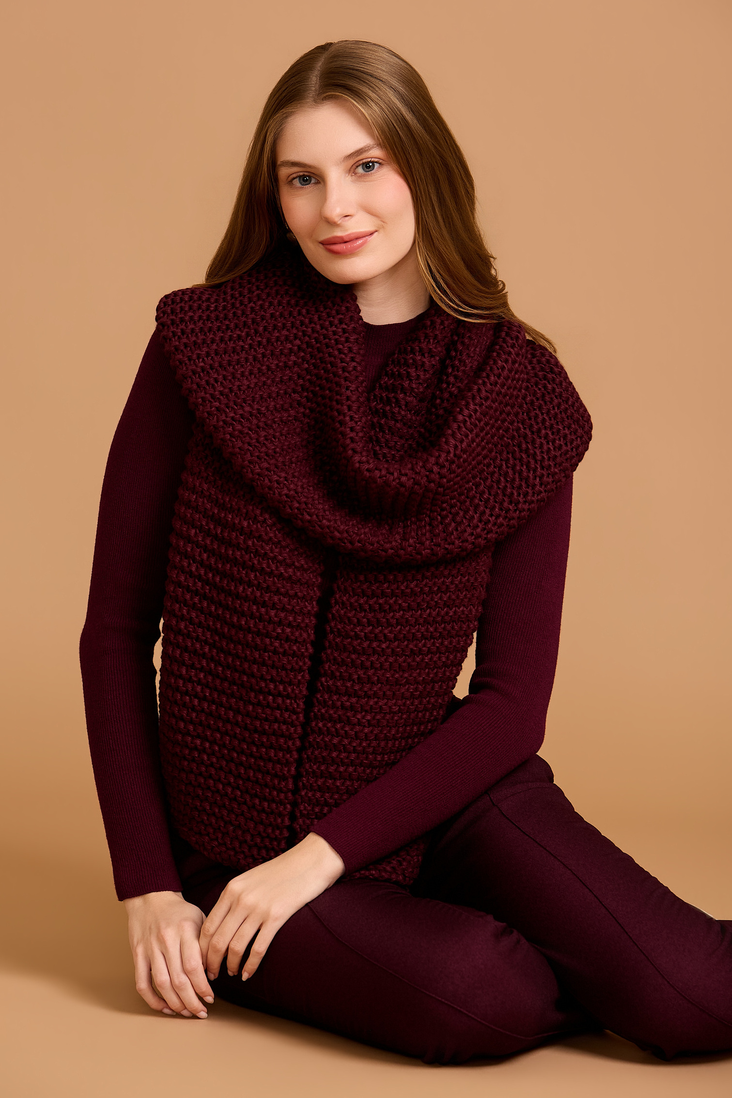 Cachecol Tricot Burgundy