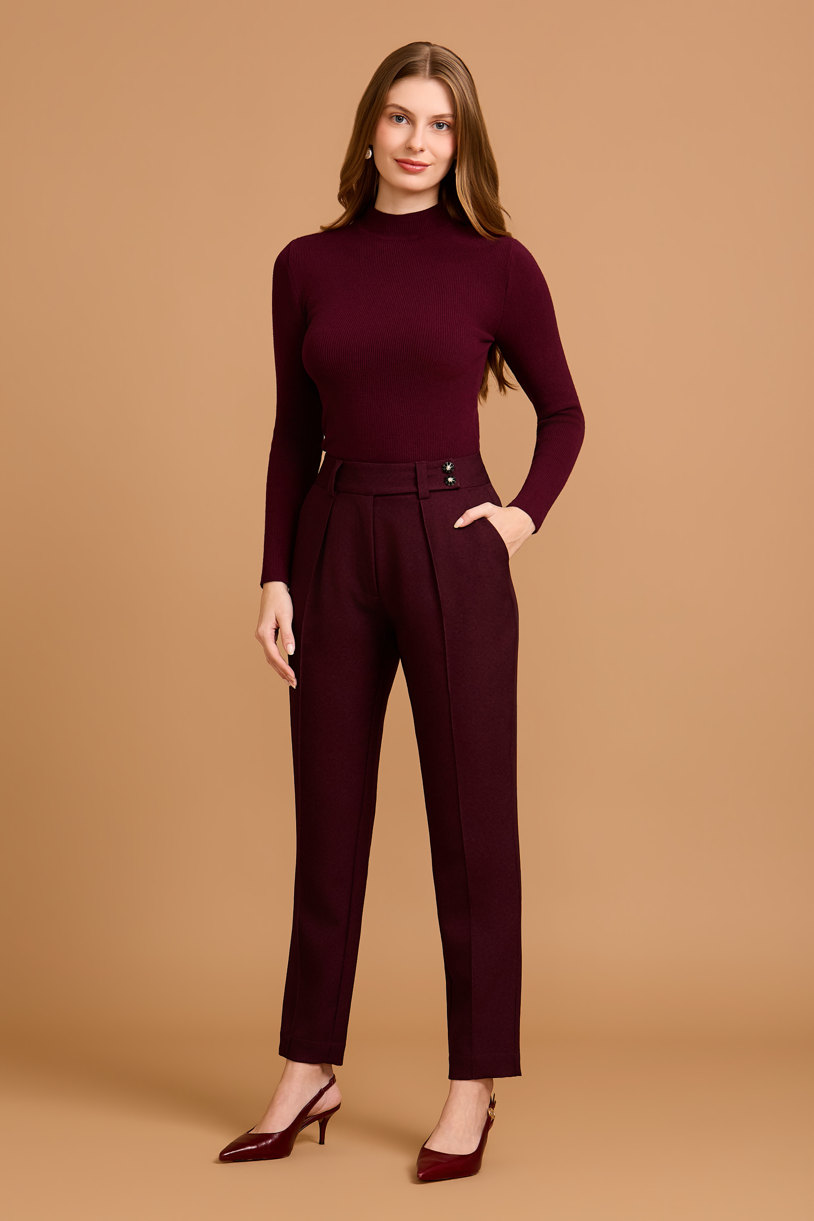 Calça Alfaiataria Céline Burgundy