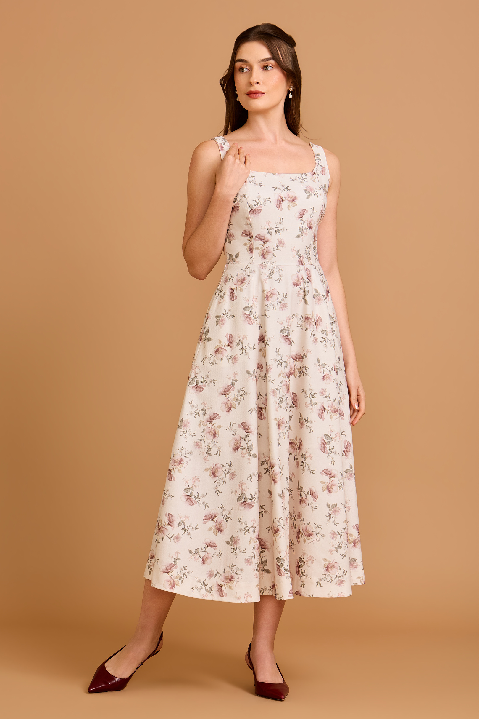 Vestido Midi Sicília Floral Arabesque