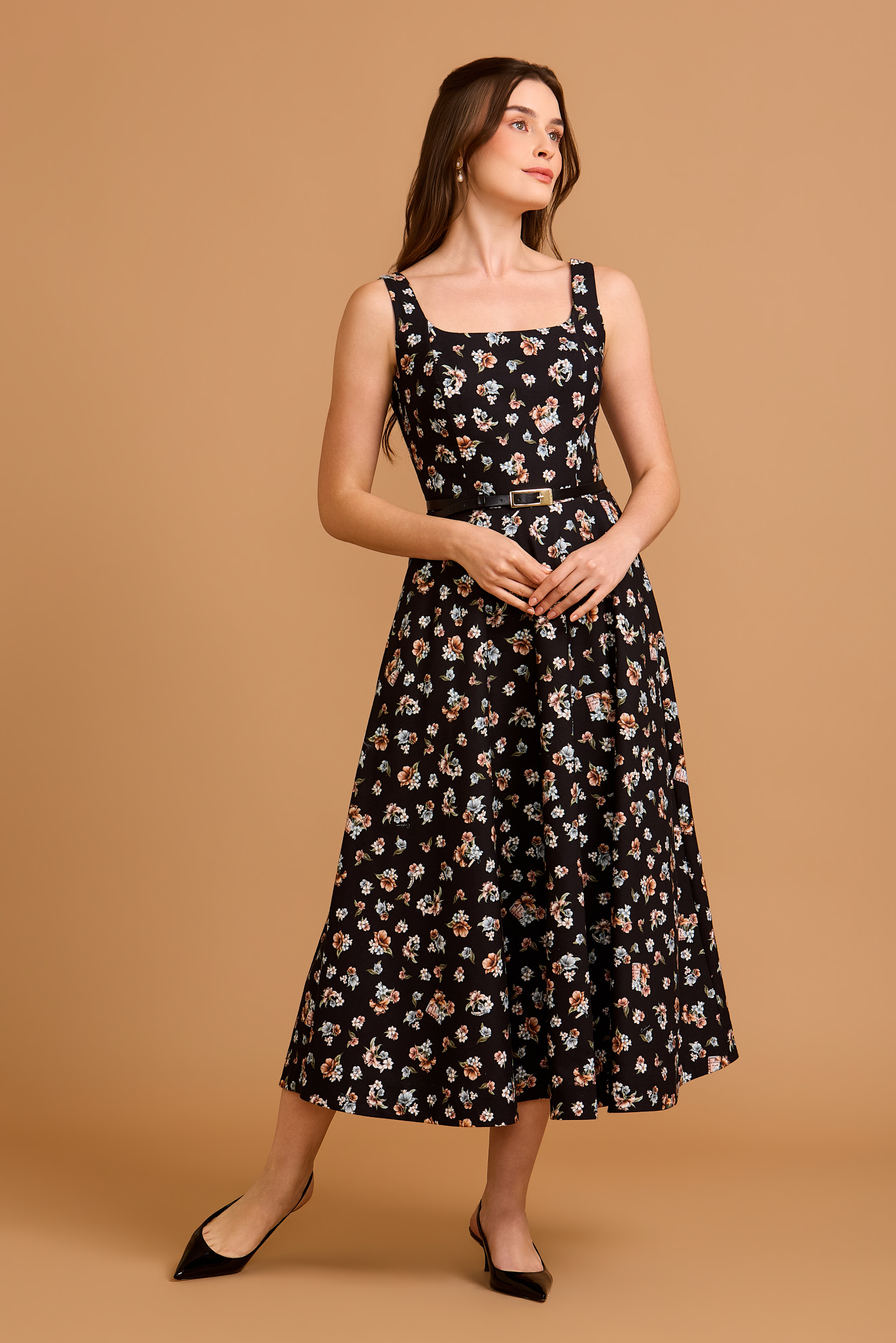 Vestido Midi Sicília Floral Wuthering Heights