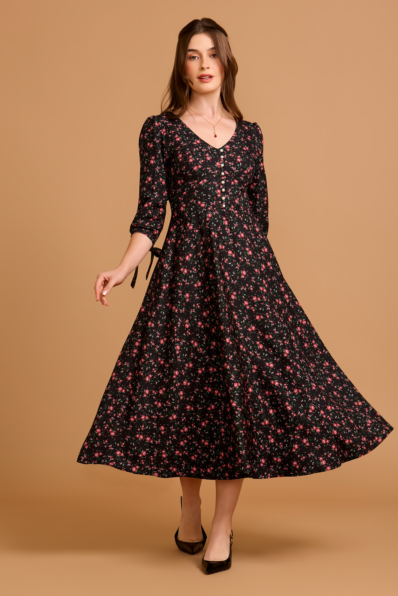 Vestido Supermidi Floral Lizzy