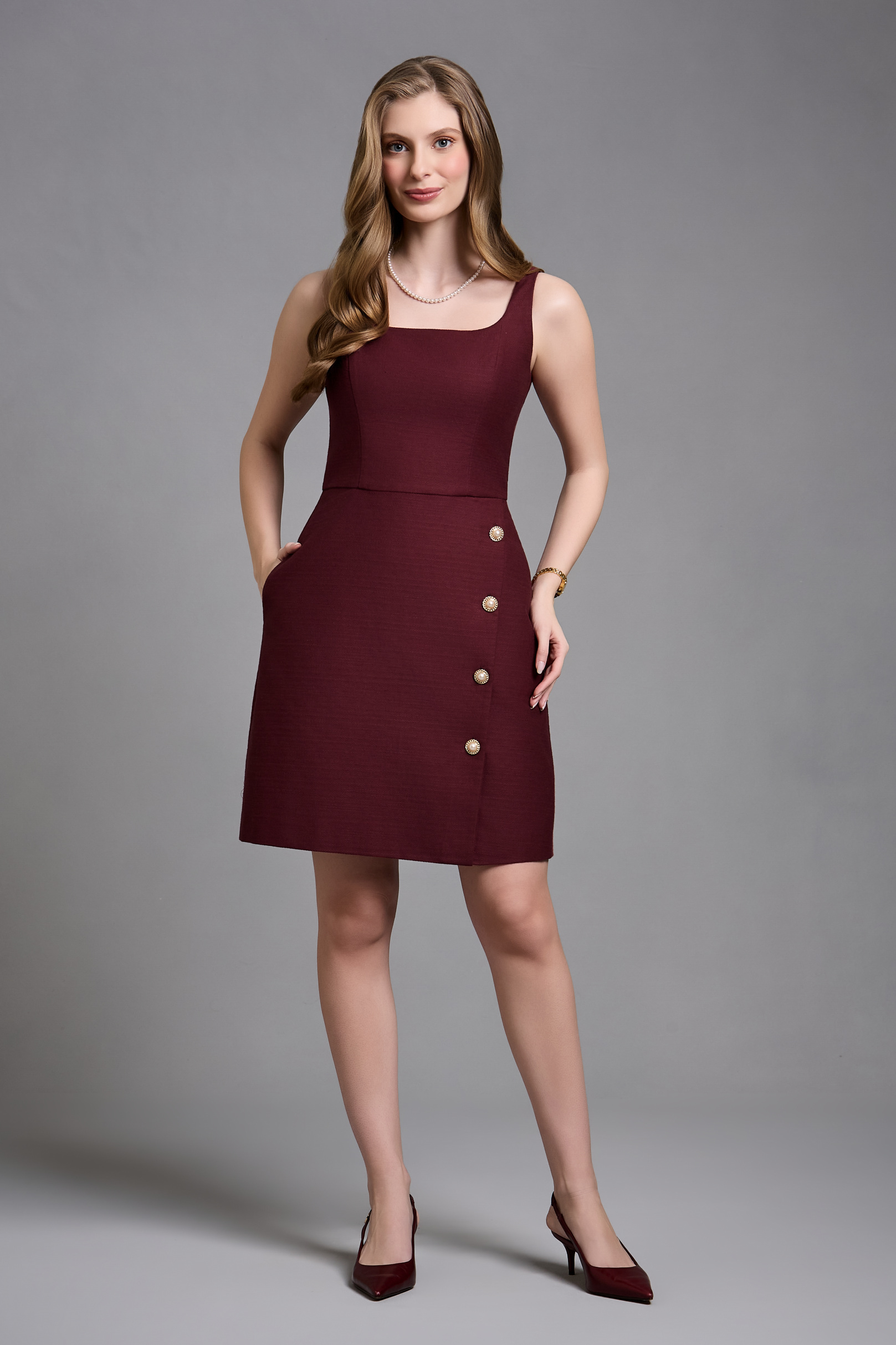Vestido Curto Pietra Burgundy