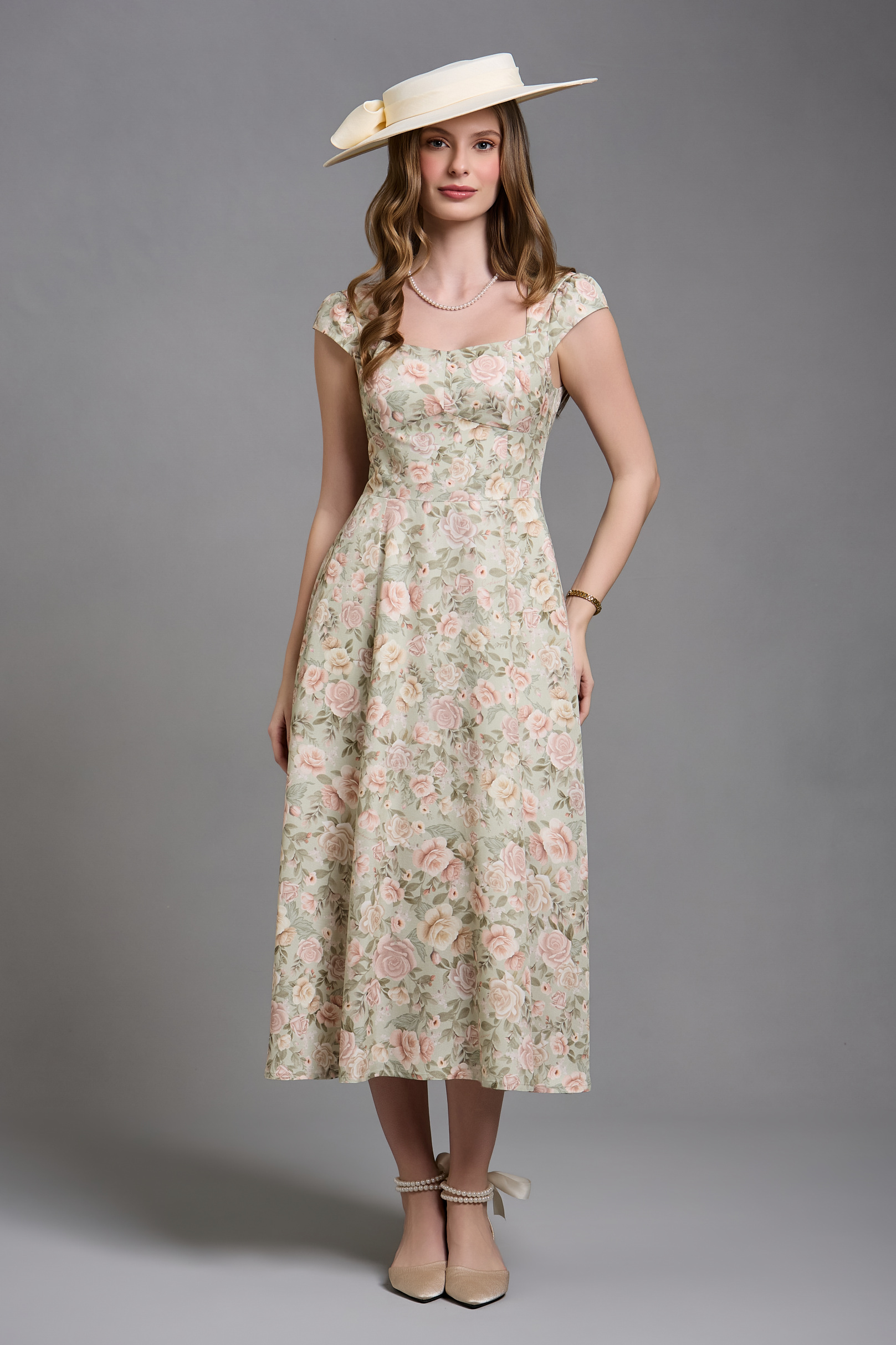 Vestido Midi Antonella Floral Jardim dos Versos