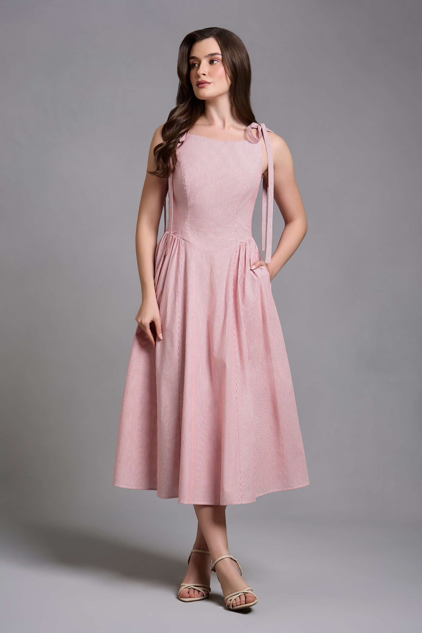 [ PRÉ-VENDA ] Vestido Firenze Risca de Giz Lampone