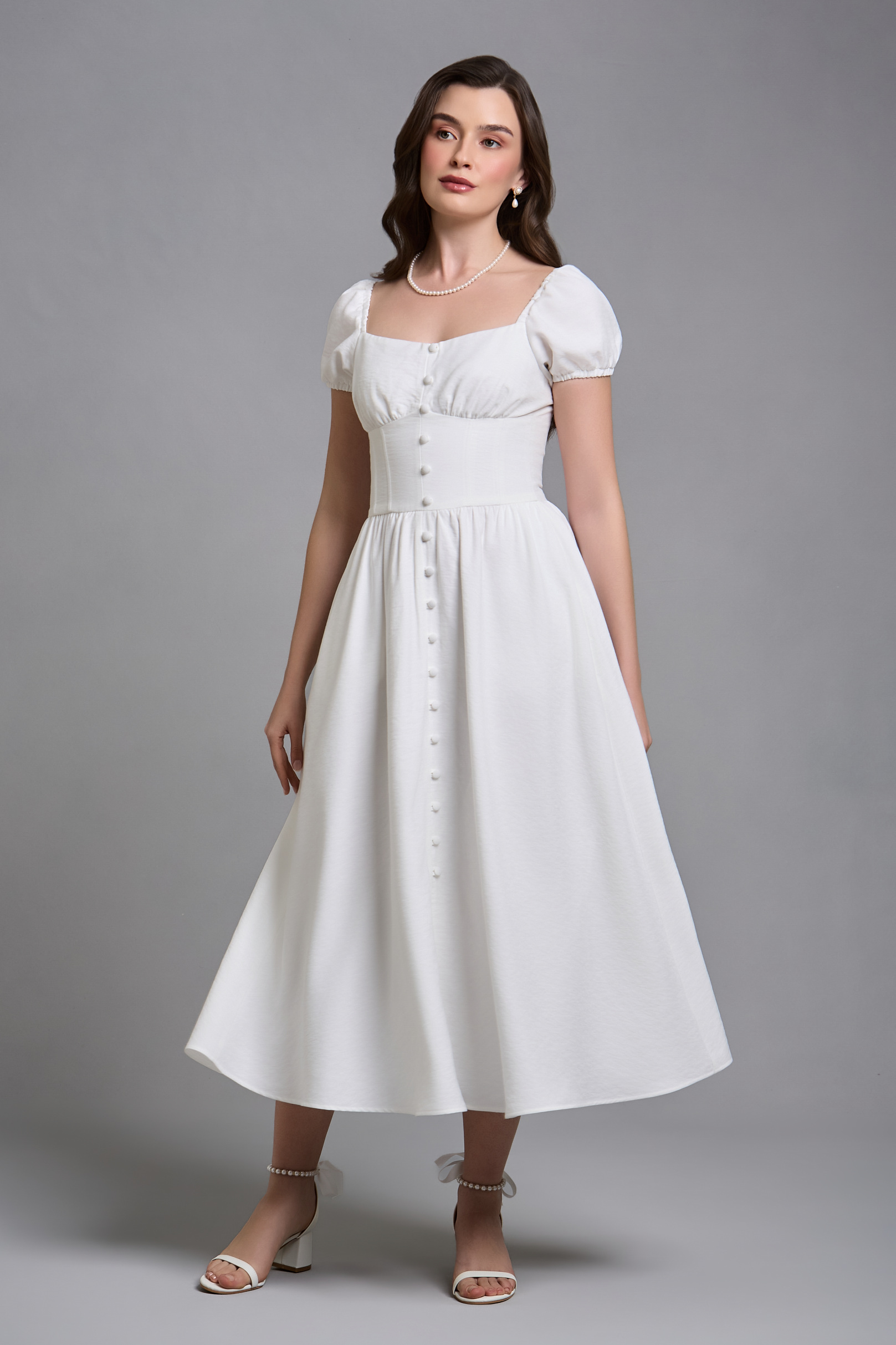 [ PRÉ-VENDA ] Vestido Supermidi Grazia Off White