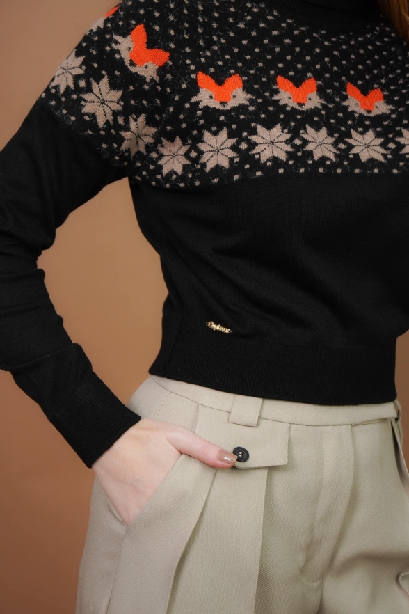 Suéter Cropped Dona Raposinha Black