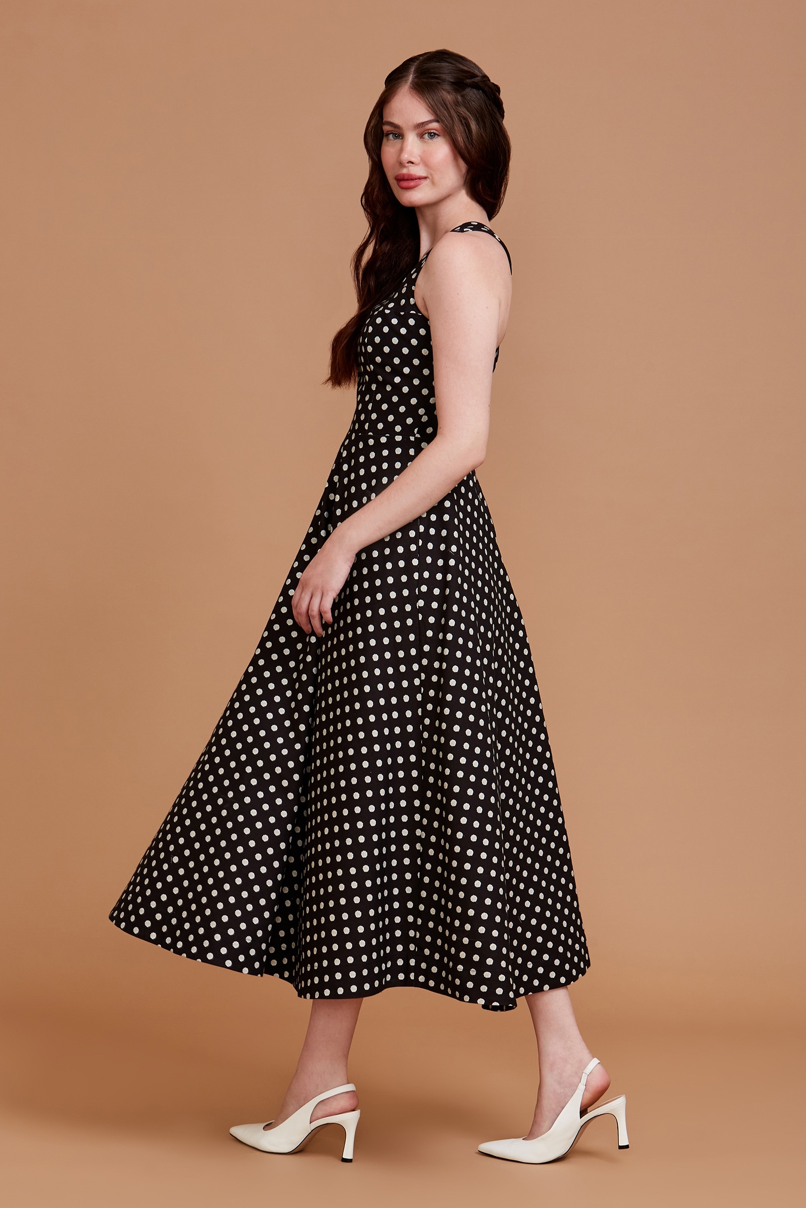 pois cami dress black ポワ Sサイズ Vestido Liz Camélia Poá Black