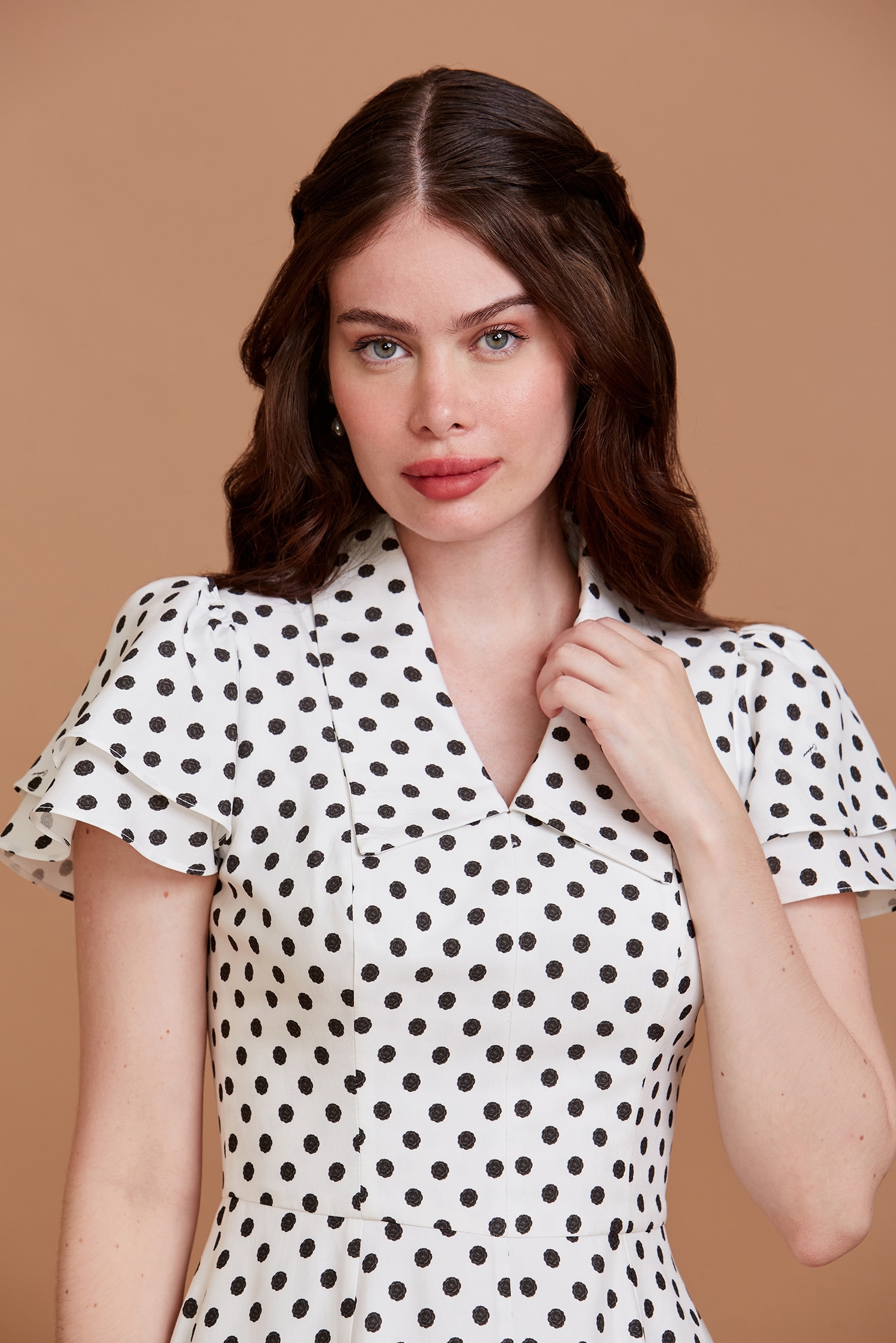 Vestido Supermidi Kate Camélia Poá White